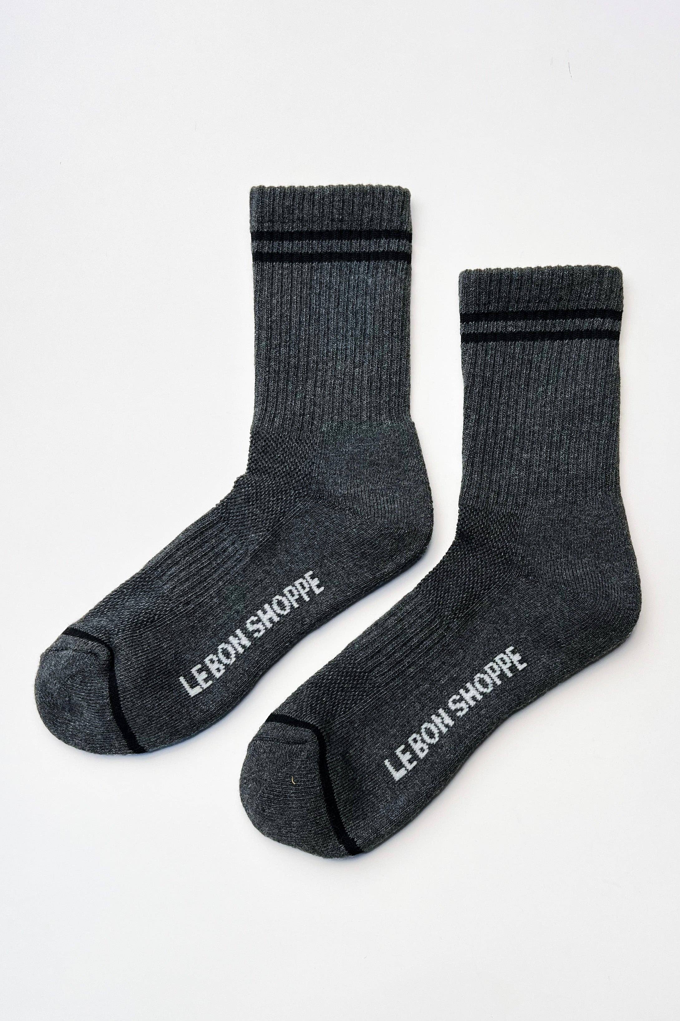 Boyfriend Socks (wholesale): Charcoal