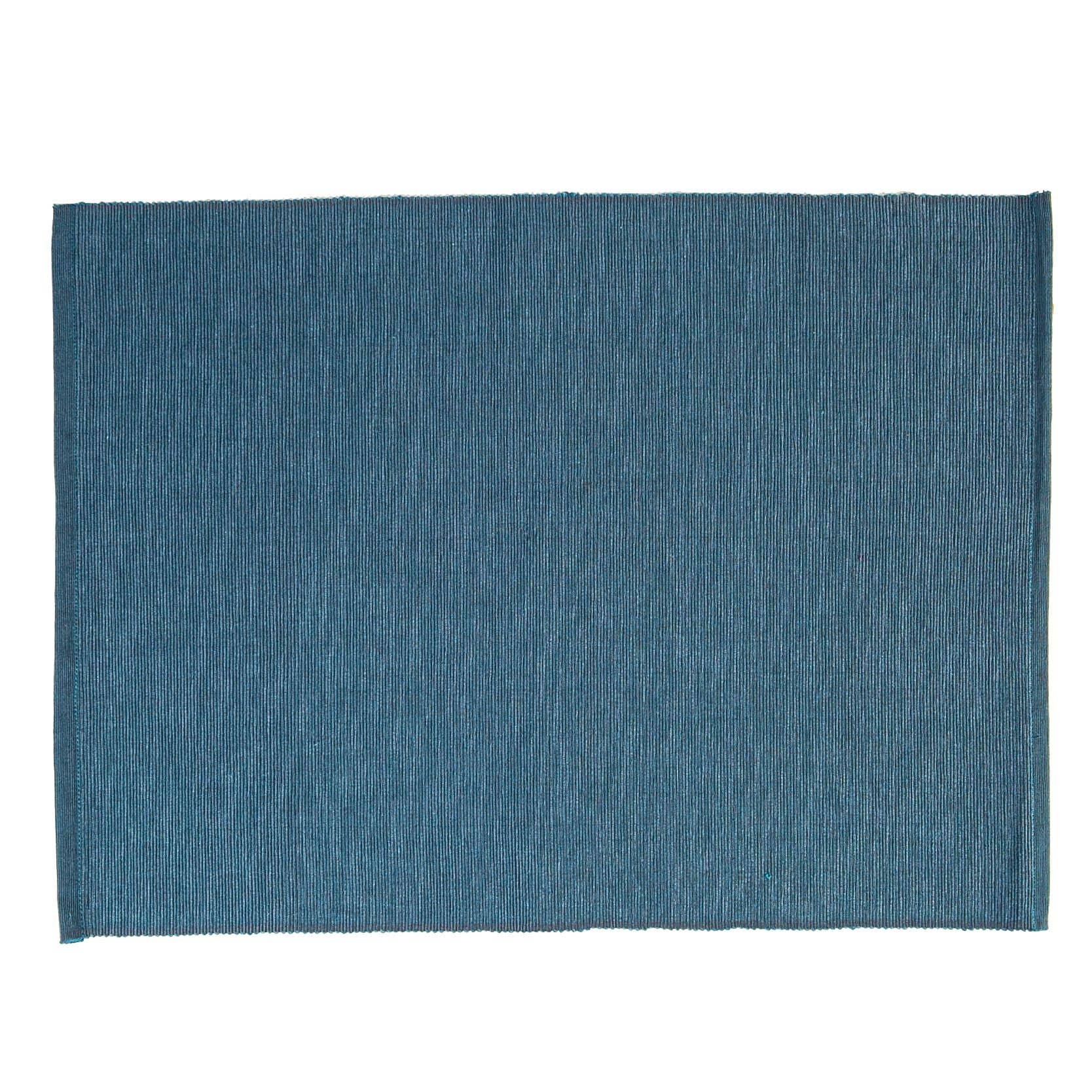 Ribbed Cotton Placemat Pack of 6 - Denim