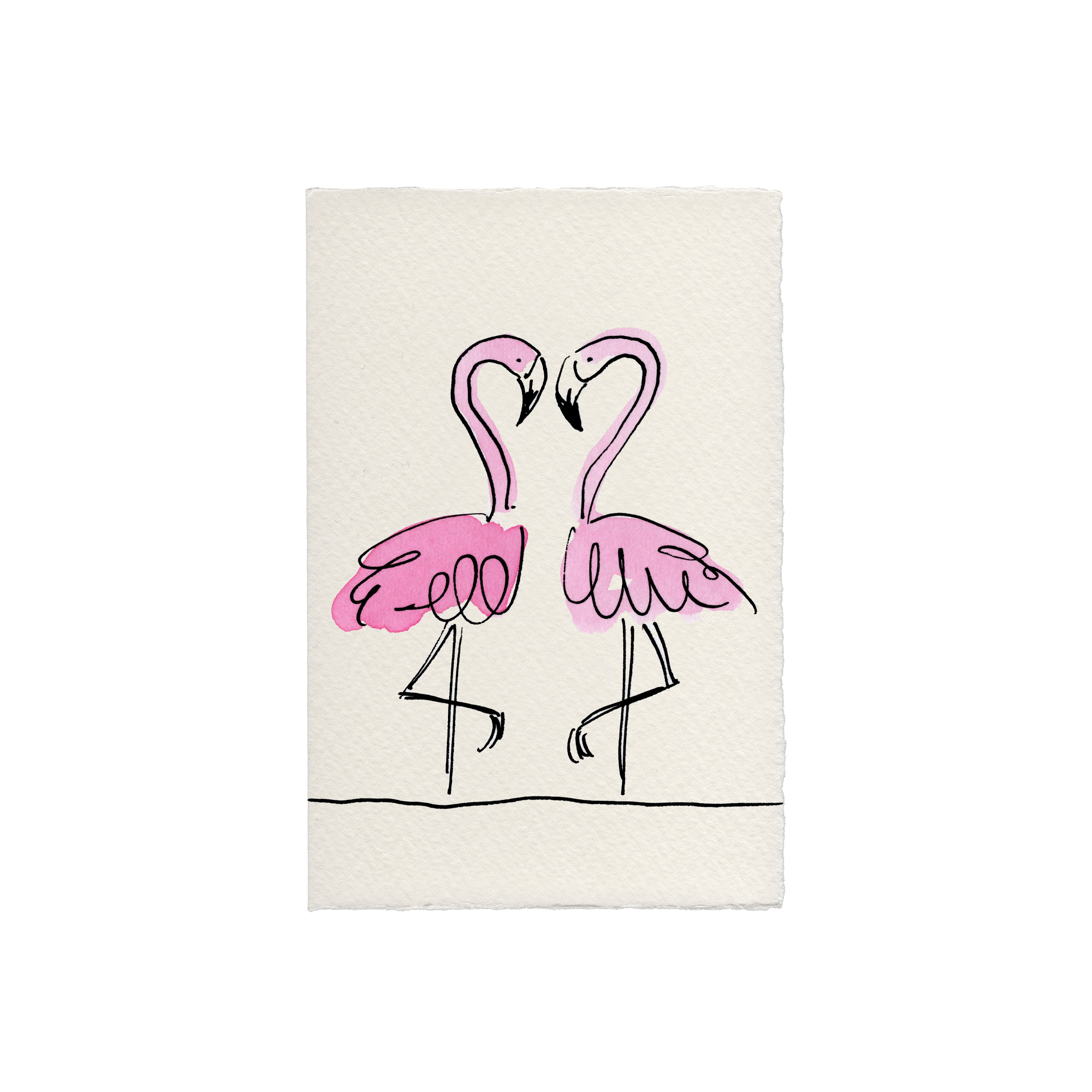 Flamingos Card - Scribble & Daub