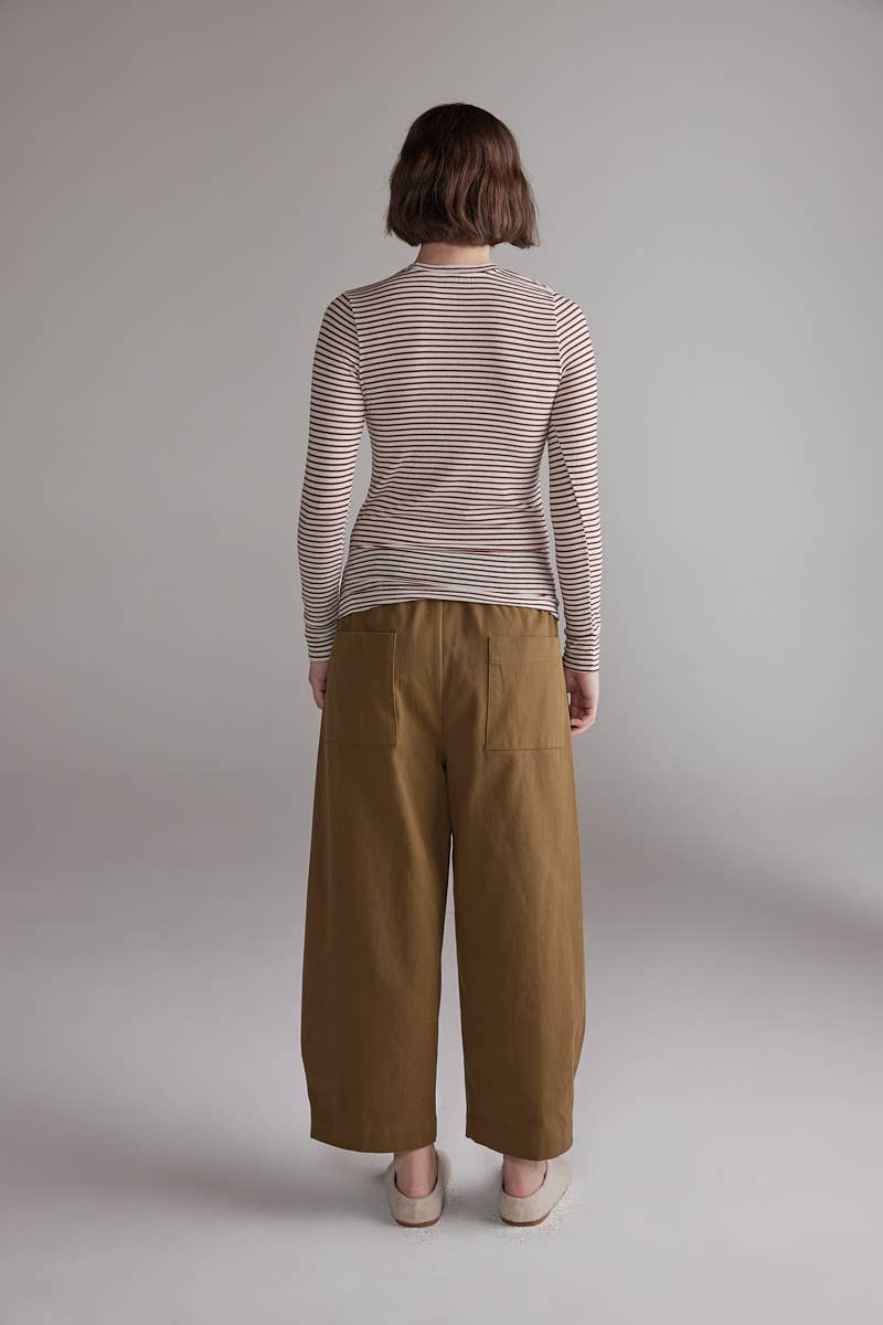Pleated Volume Pants: Curry / Solid / M/L