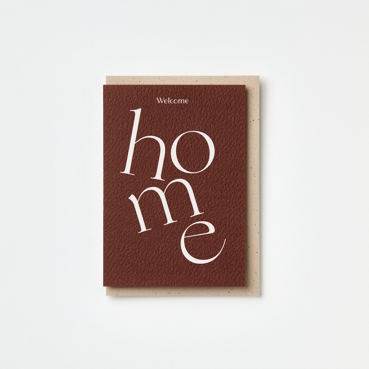 Russet Serif Type Welcome Home housewarming card