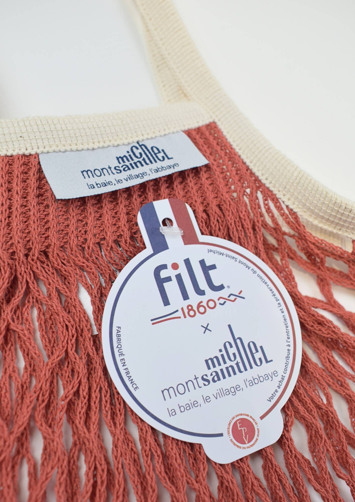 Large Net Shopping Bag Brique - Le Mont St Michel x Filt1860