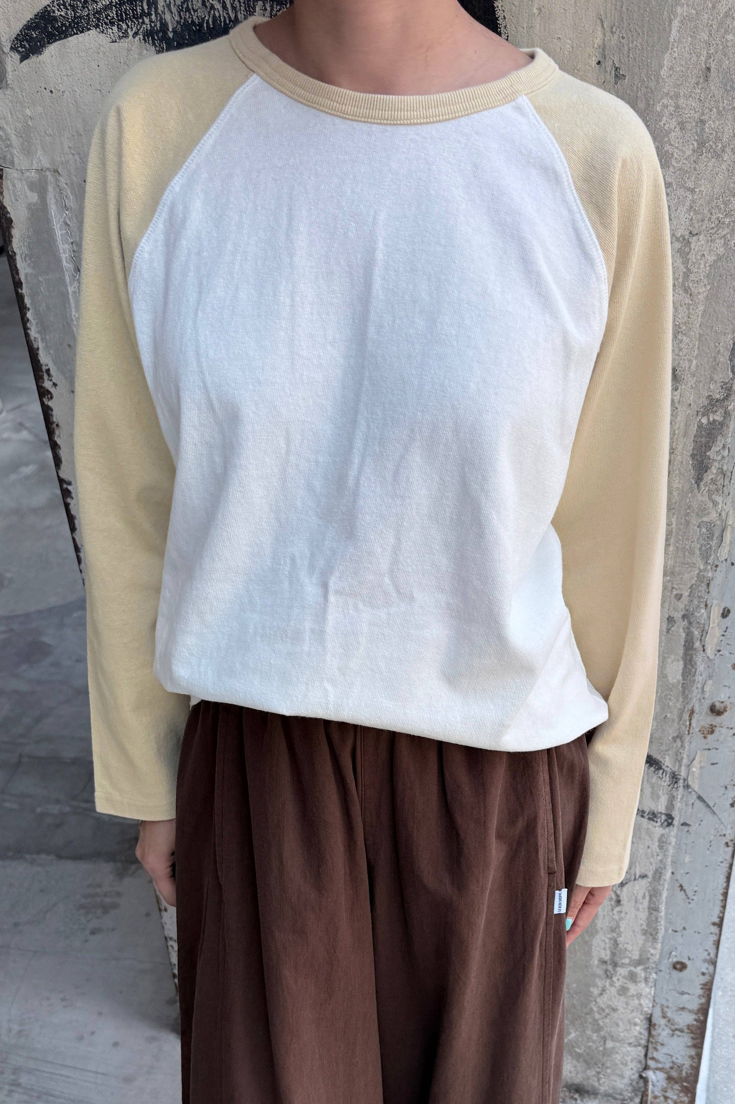 Heavy Cotton Raglan Tee (3XS/S-2M/L): White Cotton