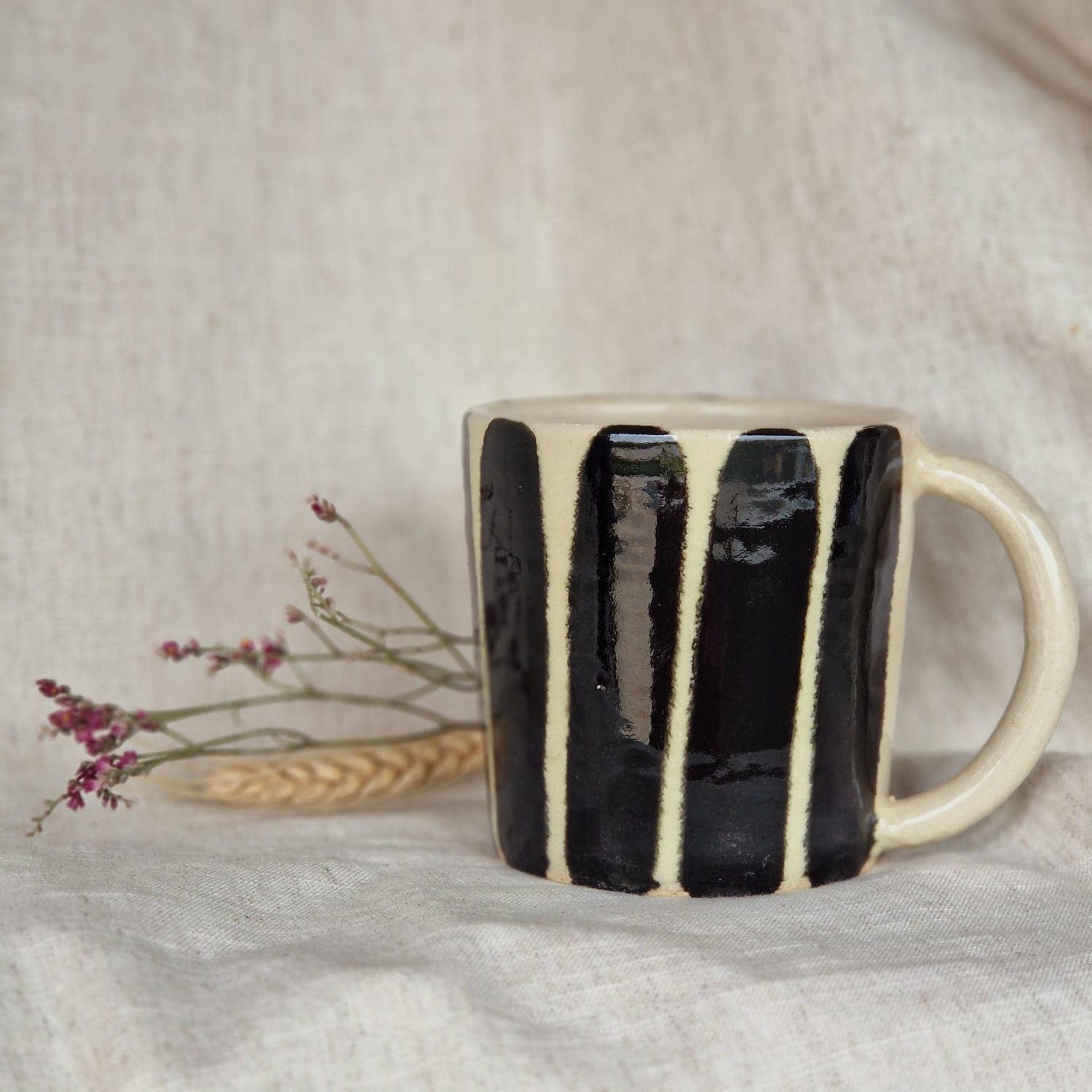 Stripe 400ml Mug - by Charlotte Manser Ceramics