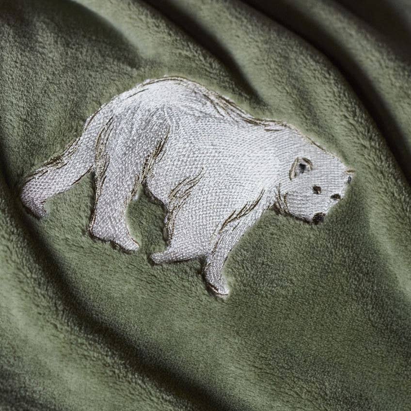Embroidered polar blanket Spitzberg : 150x150 cm