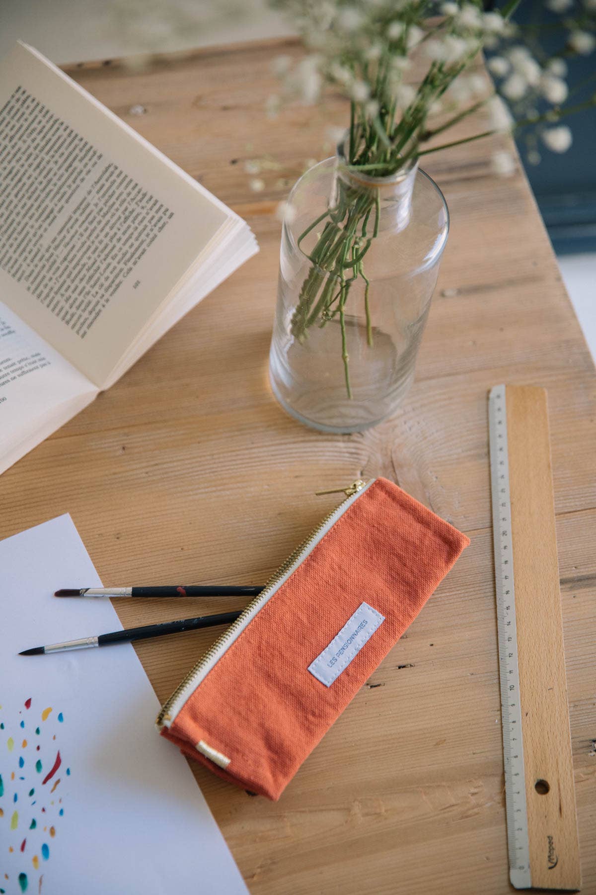 Organic Cotton Canvas Pencil Case in Flamboyant Orange