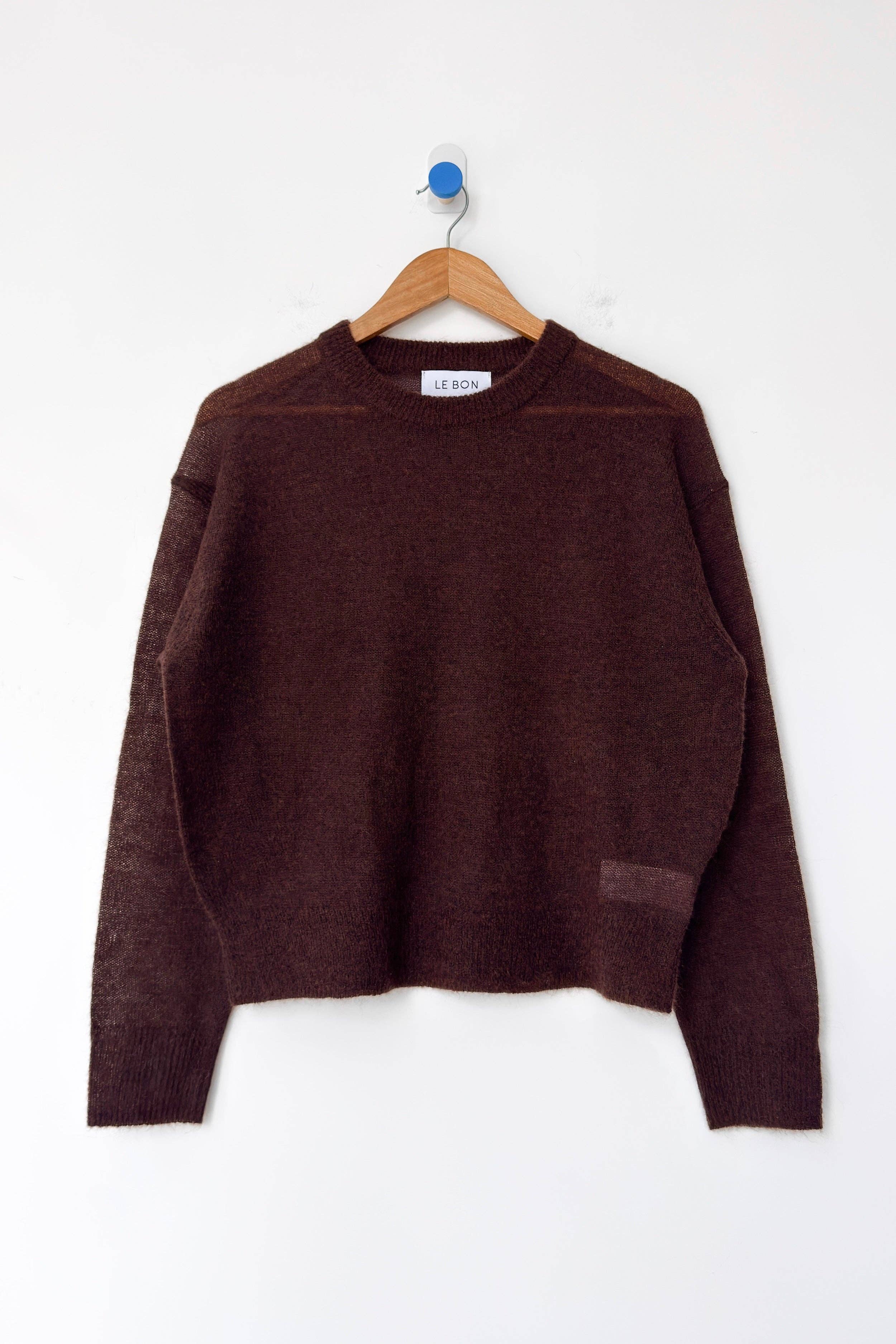 Cecile Crew Neck Mohair Sweater (3XS/S-2M/L): Charcoal (3XS/S-2M/L)