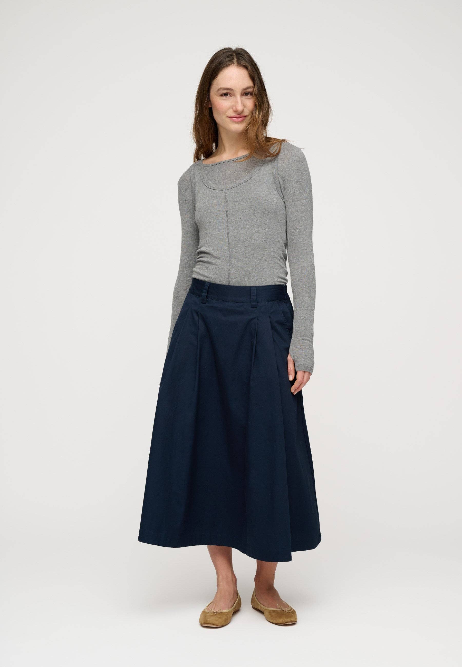 Poem skirt twill: Dark navy / S