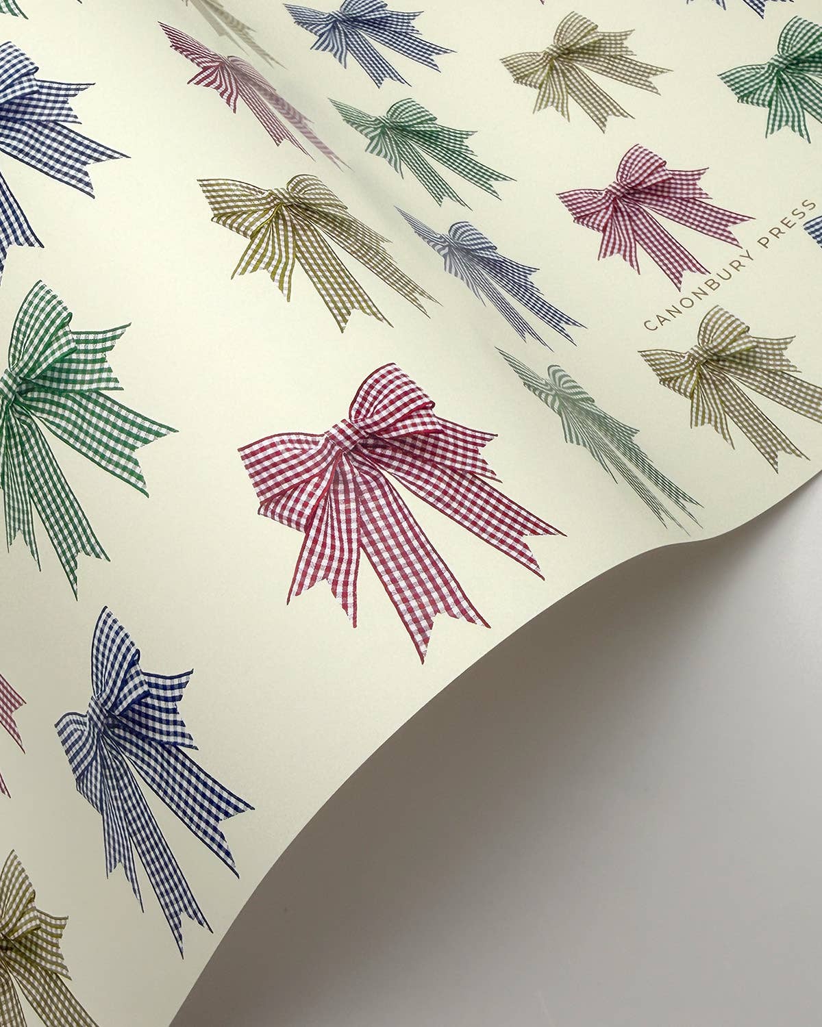 Gingham Bows Wrapping Paper | Luxury Gift Wrap Sheet