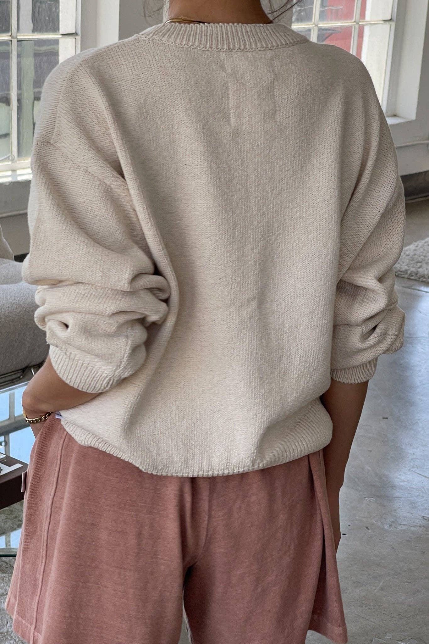 Milo Cotton Sweater Naturel - Le Bon Shoppe