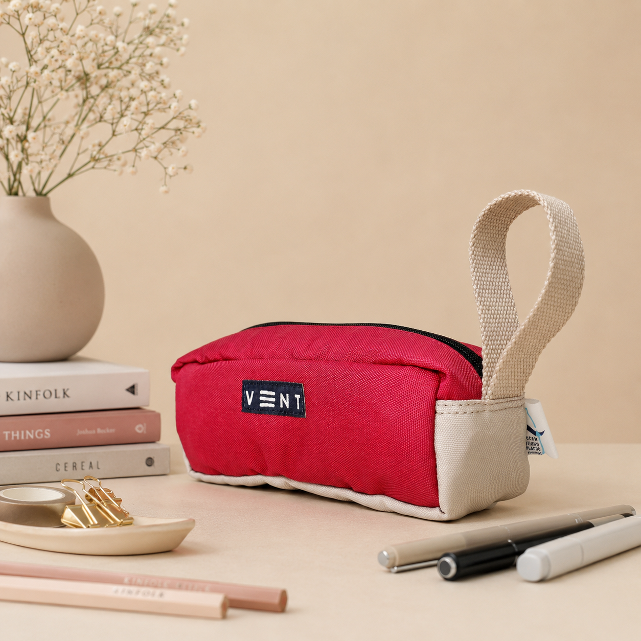 Pencil Case - Recycled Ocean Plastic - Red
