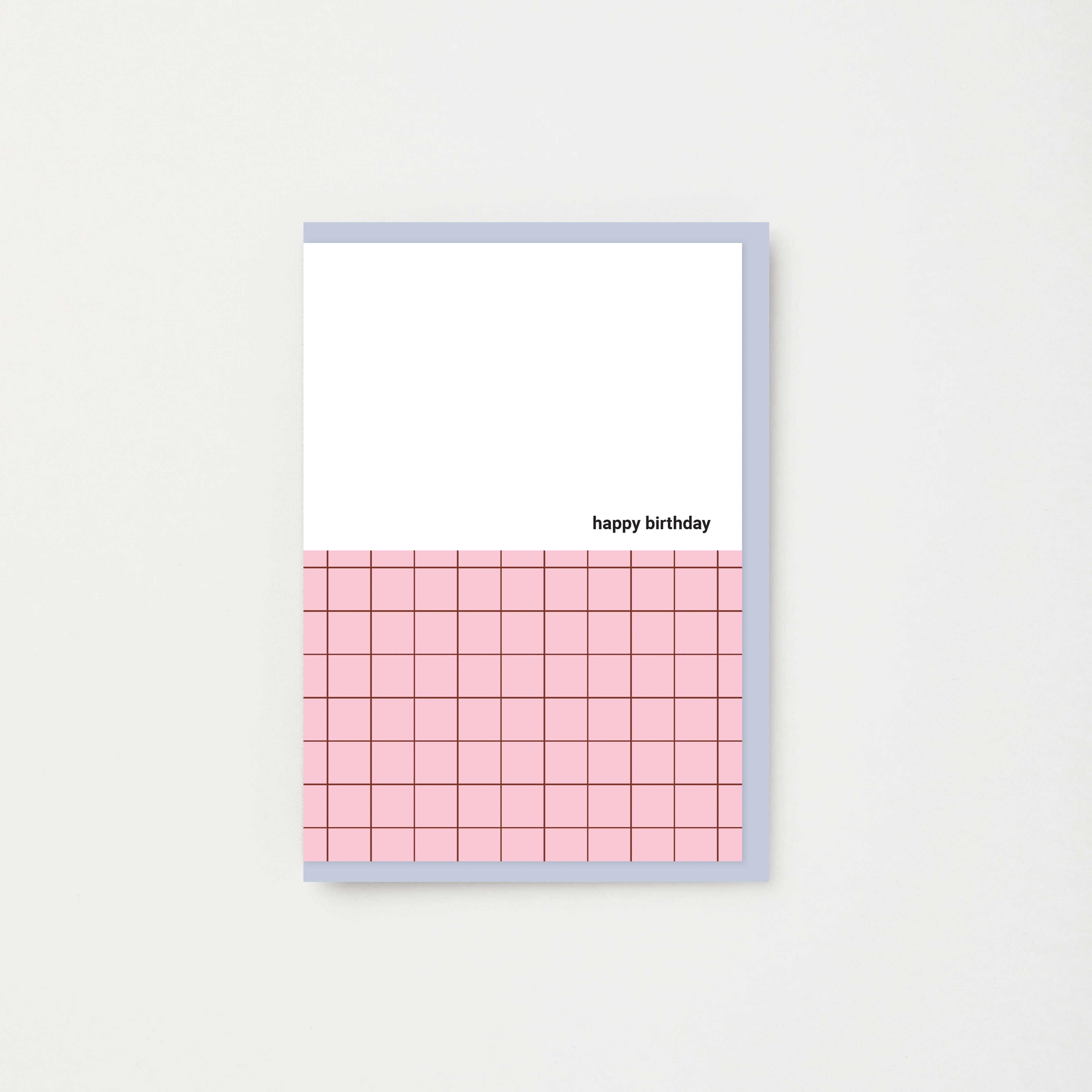 Spring Pink Happy Birthday Grid Greeting Card