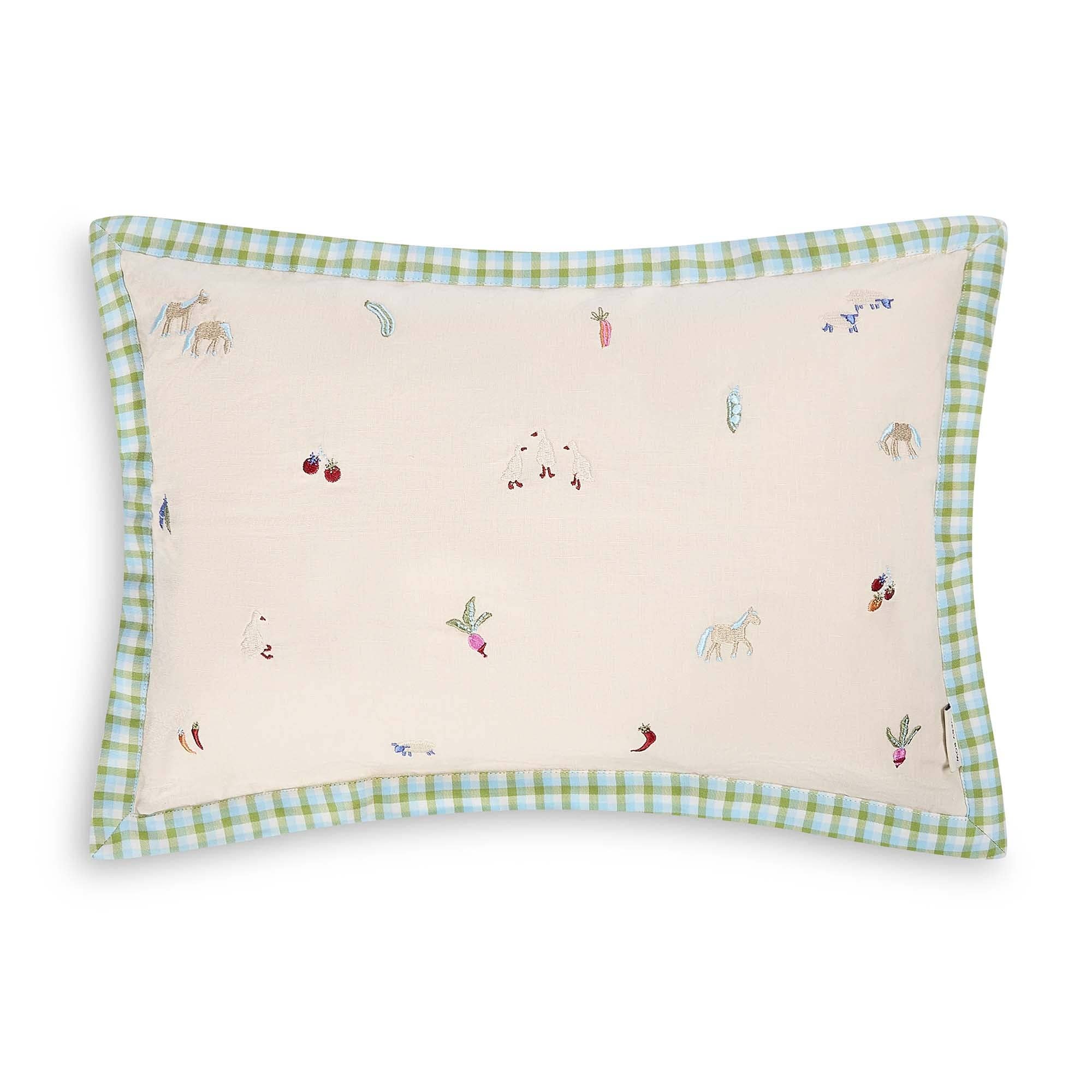Embroidered Linen Scatter Cushion – Little Farm by Avery Row