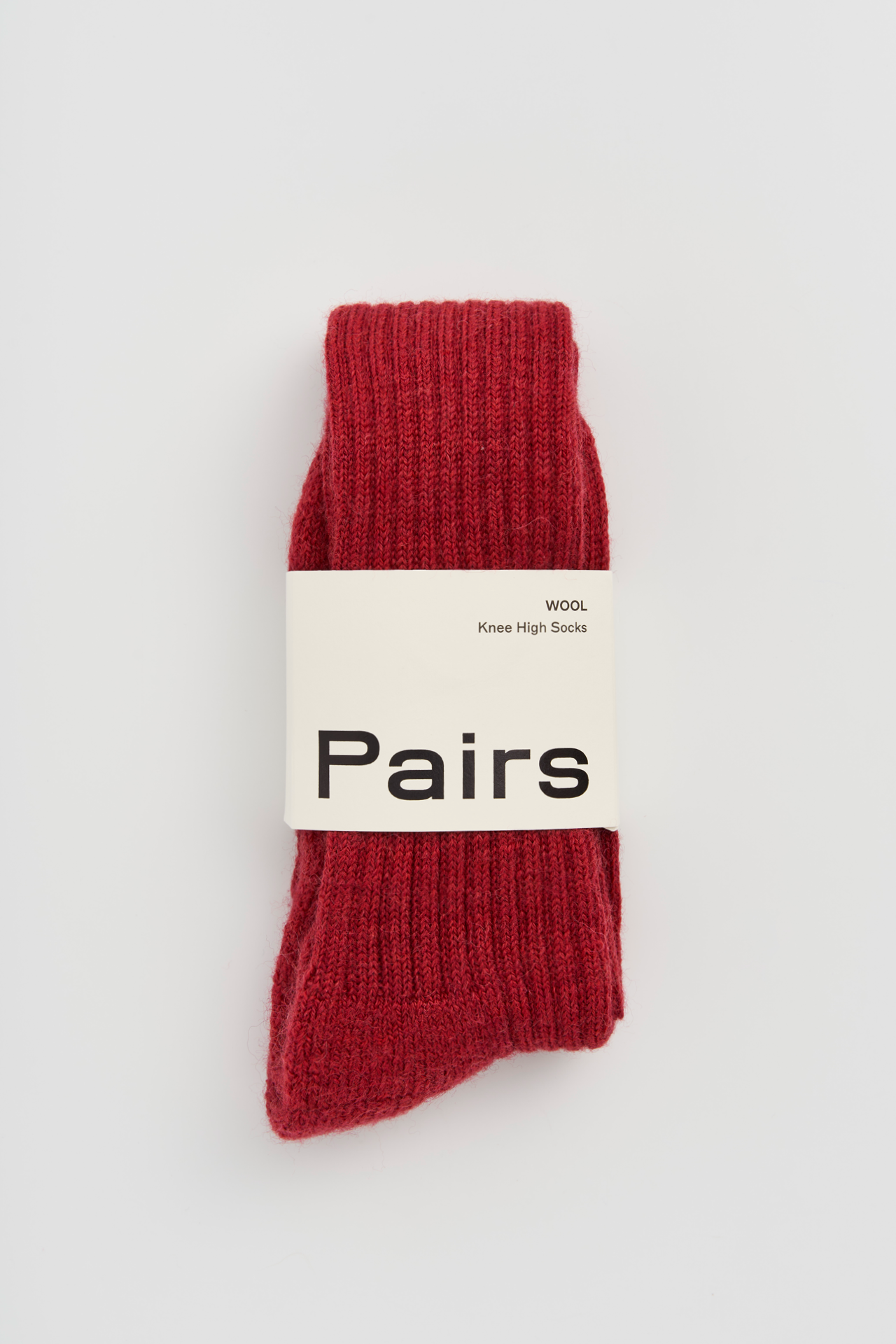 Dark Berry Red Wool Knee High Socks: Cranberry / Small (UK 4-7)