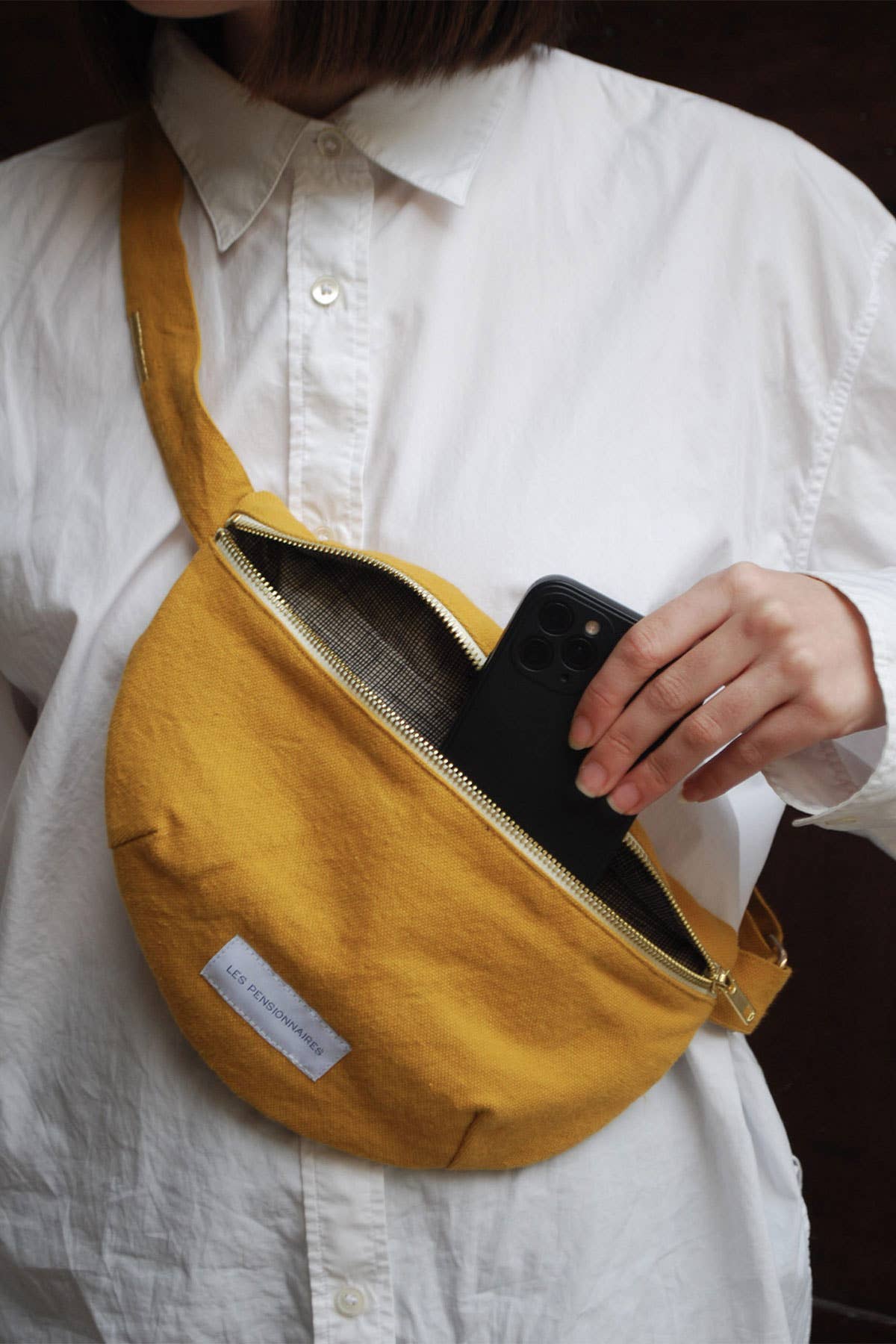 Les Pensionnaires Fanny pack in Saffron Yellow