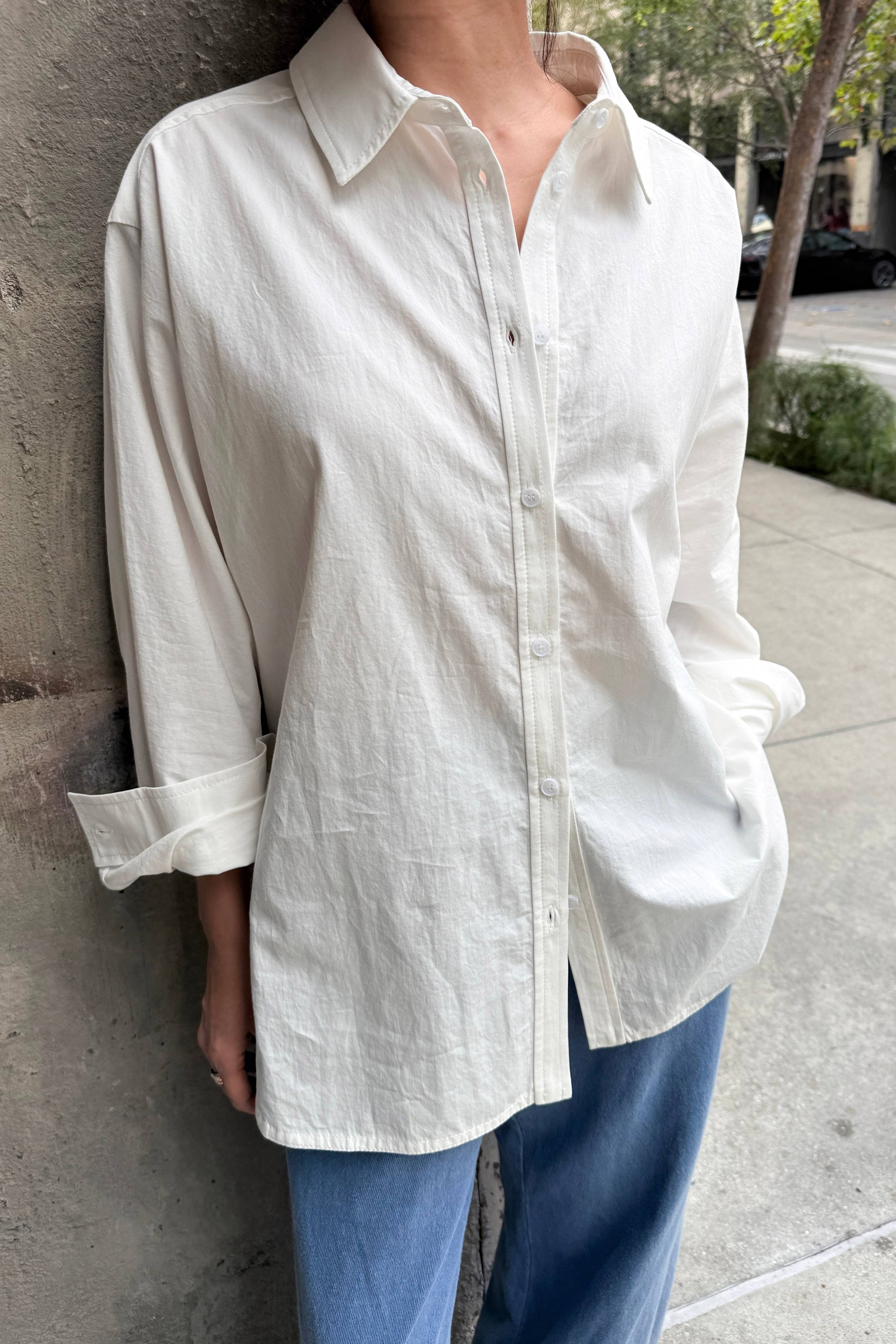 Light Weight Owen Shirt : White  - Le Bon Shoppe
