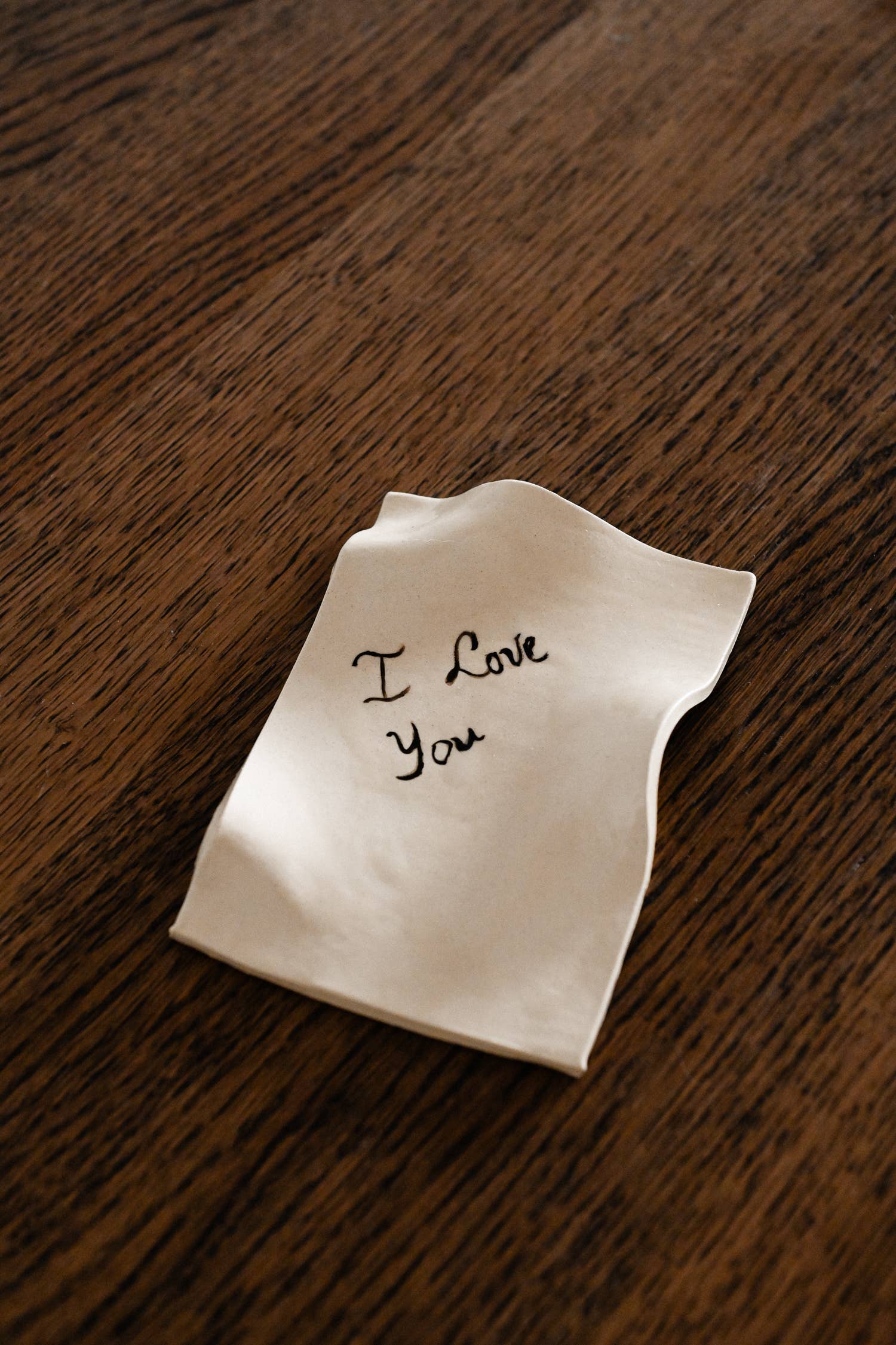 Ceramic Tray Love Note : "I Love You" note