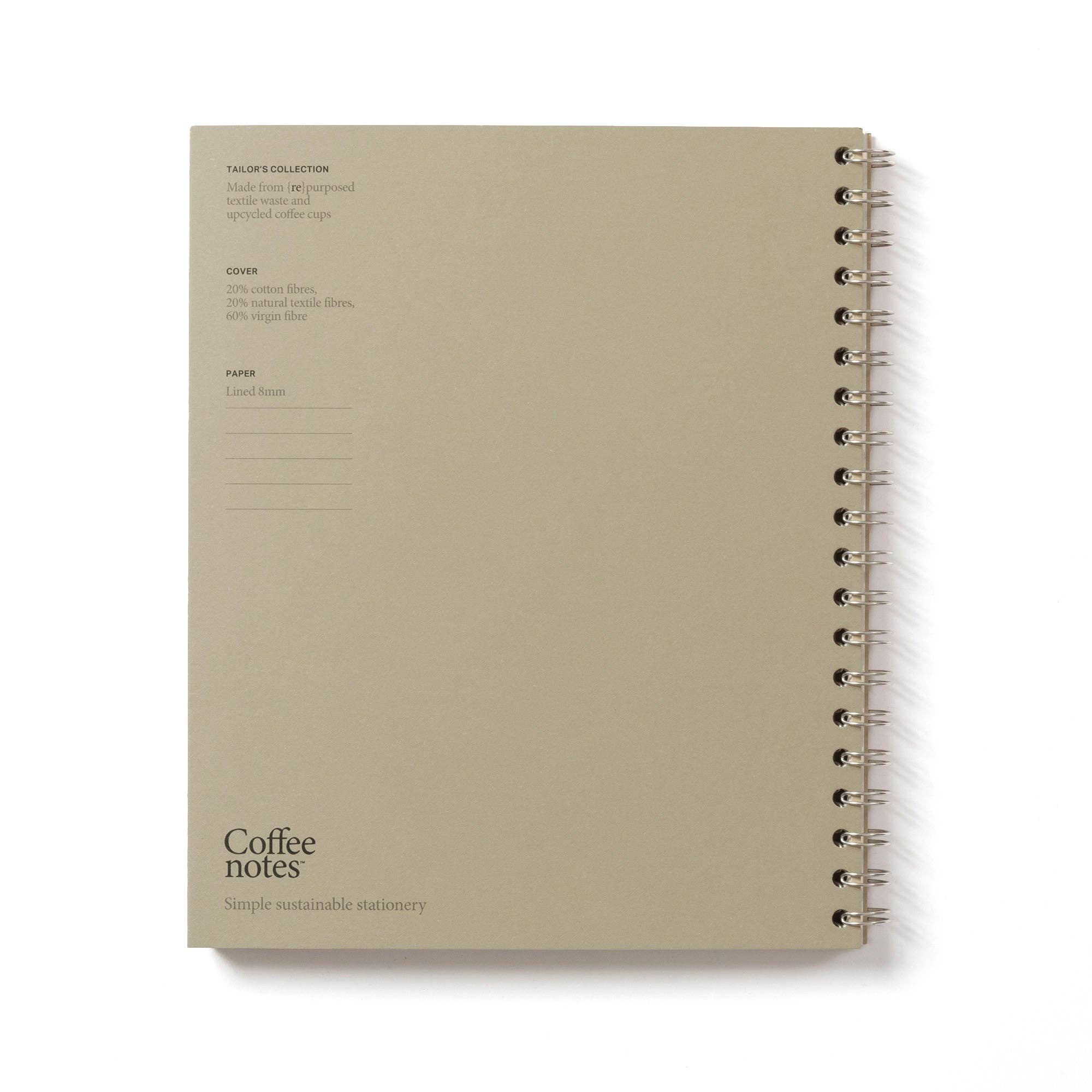 Camel Tweed Wirebound Notebook (Lined): Grande - Coffeenotes