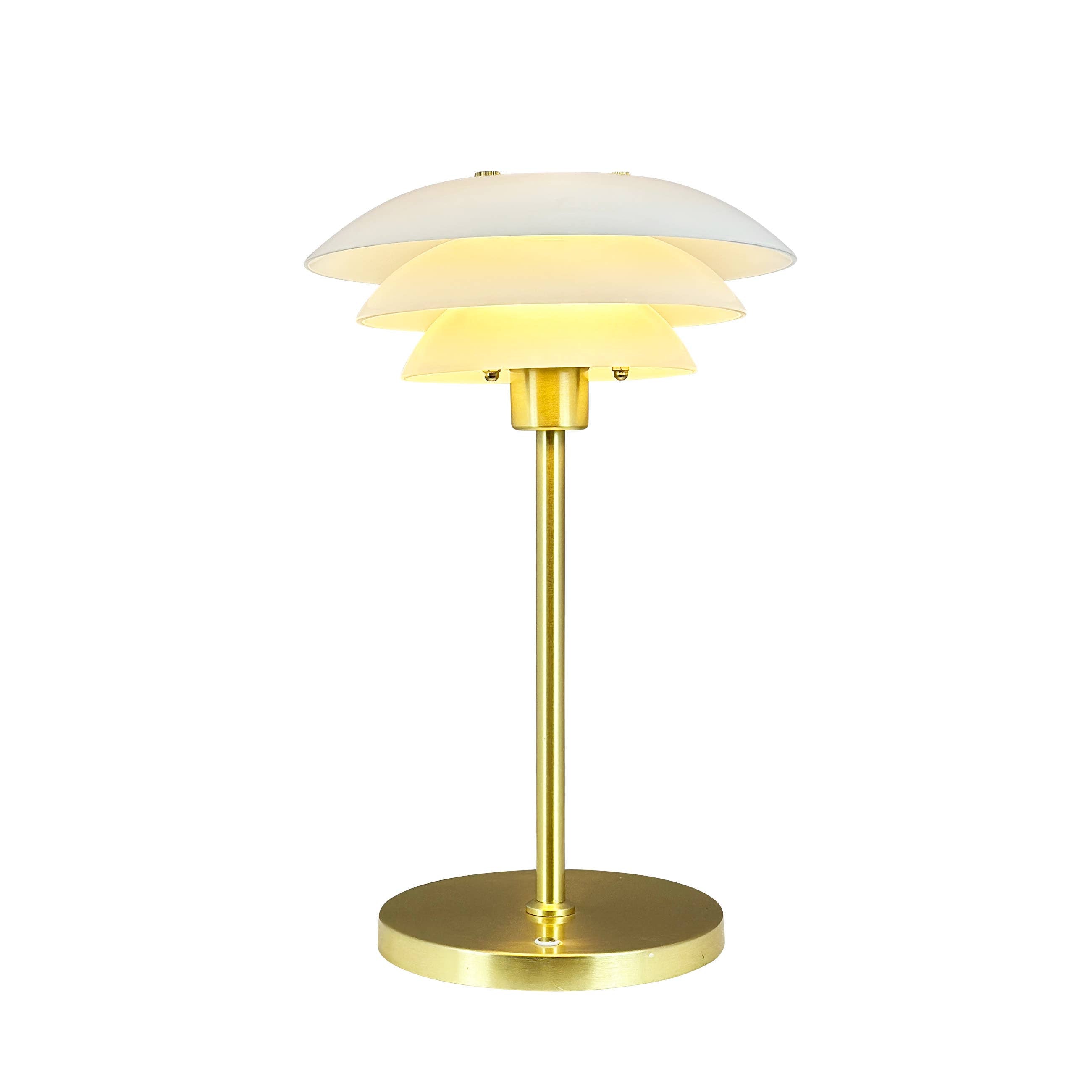 Opal/ Brass Table rechargeable Table Lamp  - by Dyberg Larsen