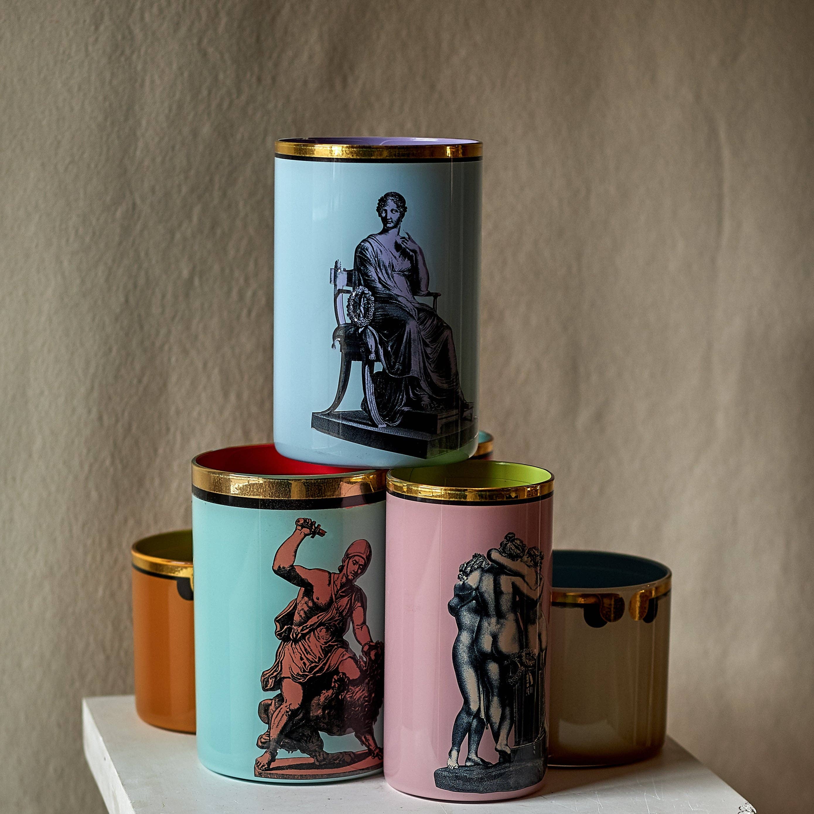 Roman Soldier & Lion Brush Pot