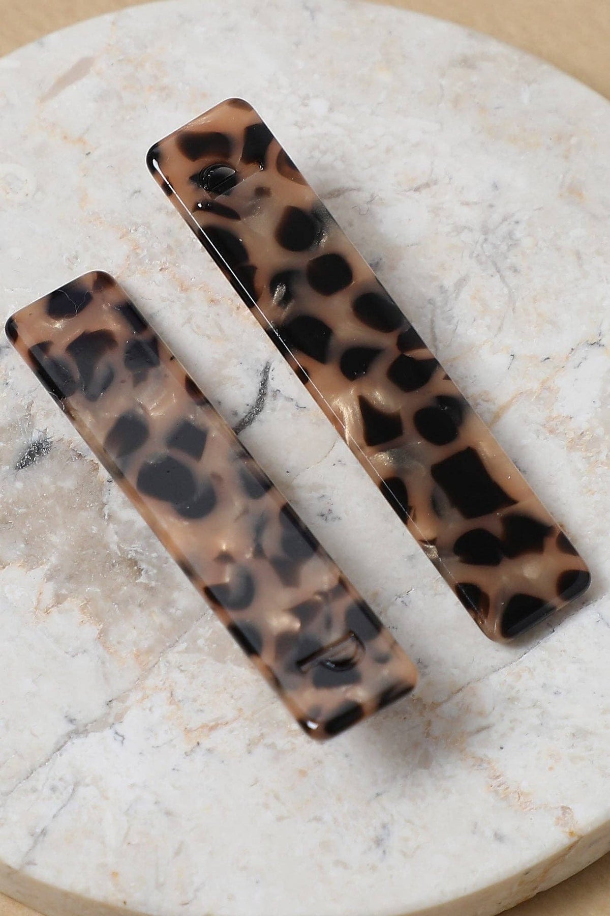 Straight Hair Clips - Leopard