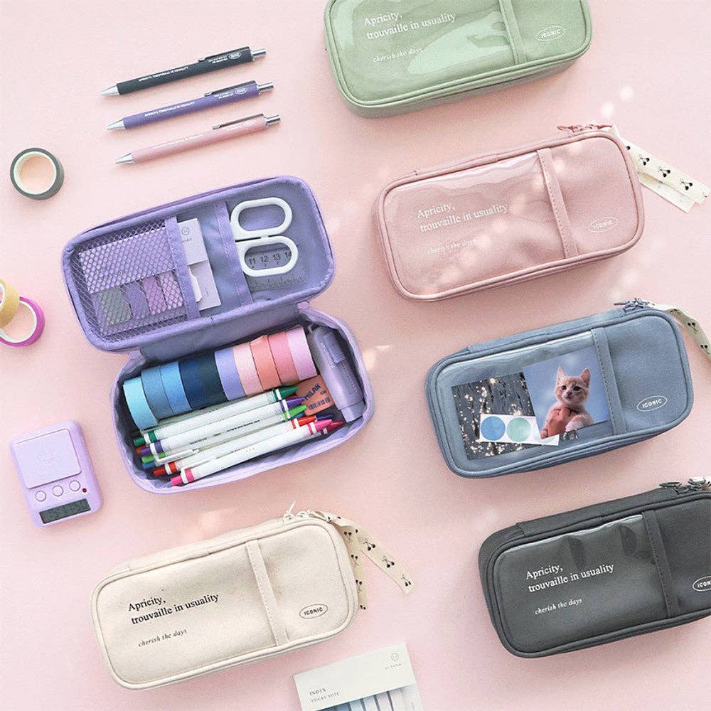 Iconic Cottony Grand Pen Case: Ivory