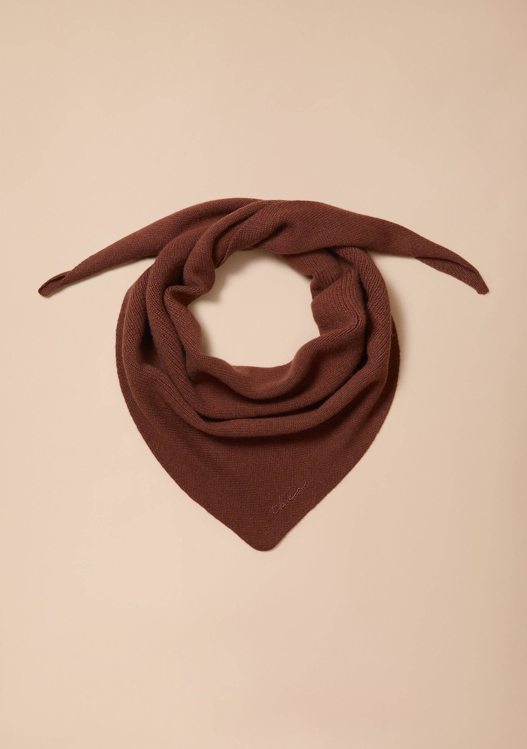 TBCo Merino Wool Triangle Scarf in Brown