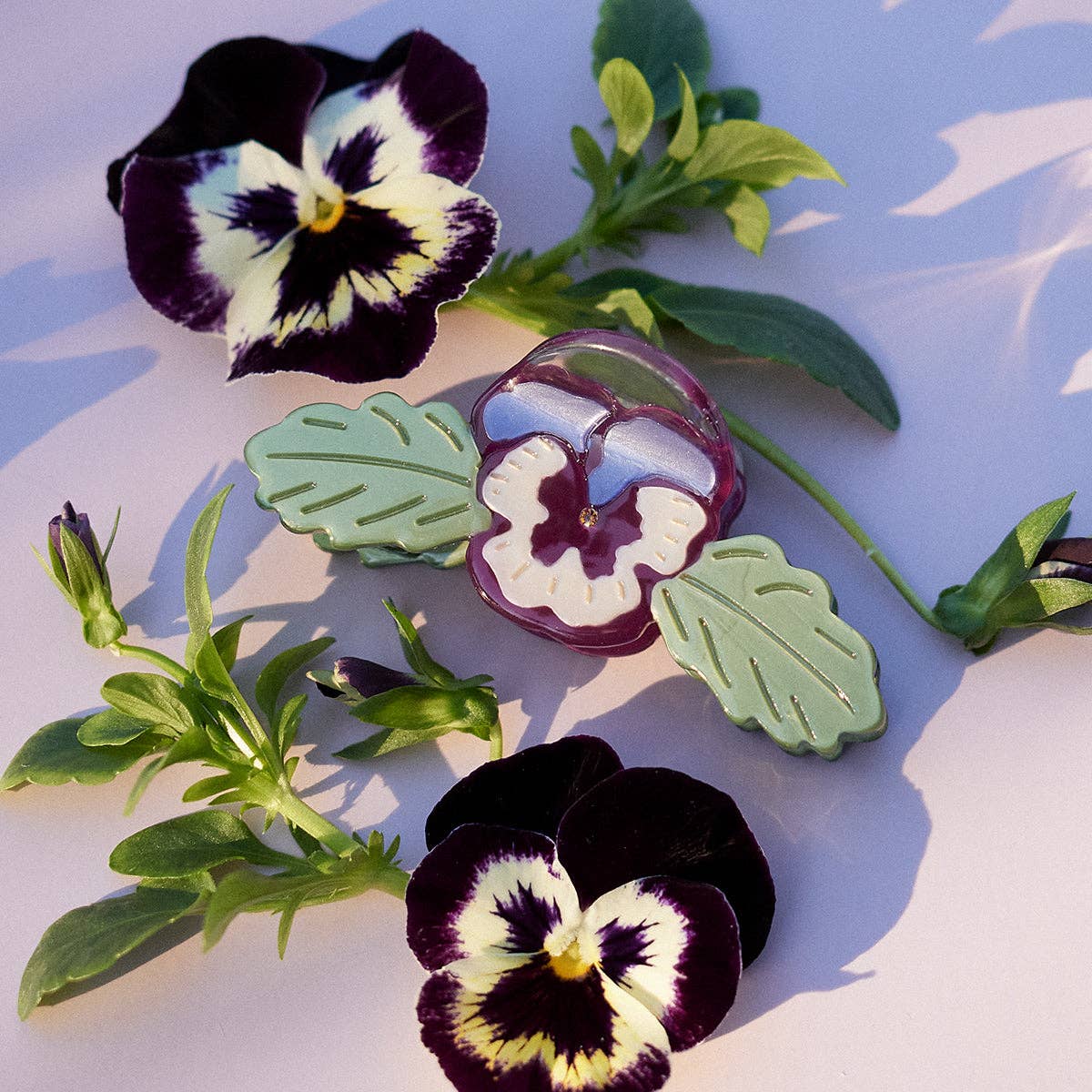 Wild Pansy Mini Claw Clip — Winona Irene