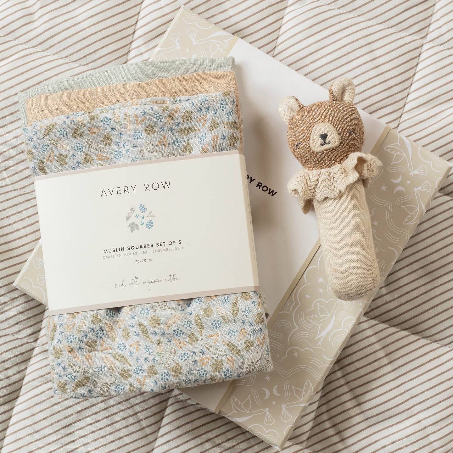 Avery Row Rattle & Care New Baby Gift Set – Nature Trail