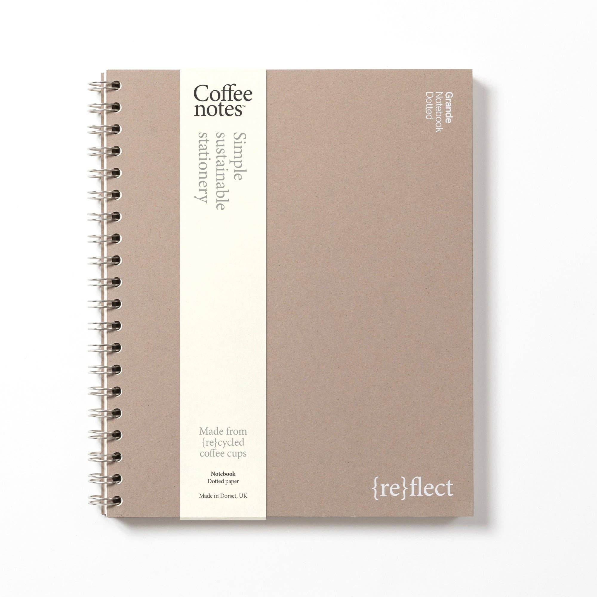Almond Wirebound Notebook (Dotted): Grande - Coffeenotes