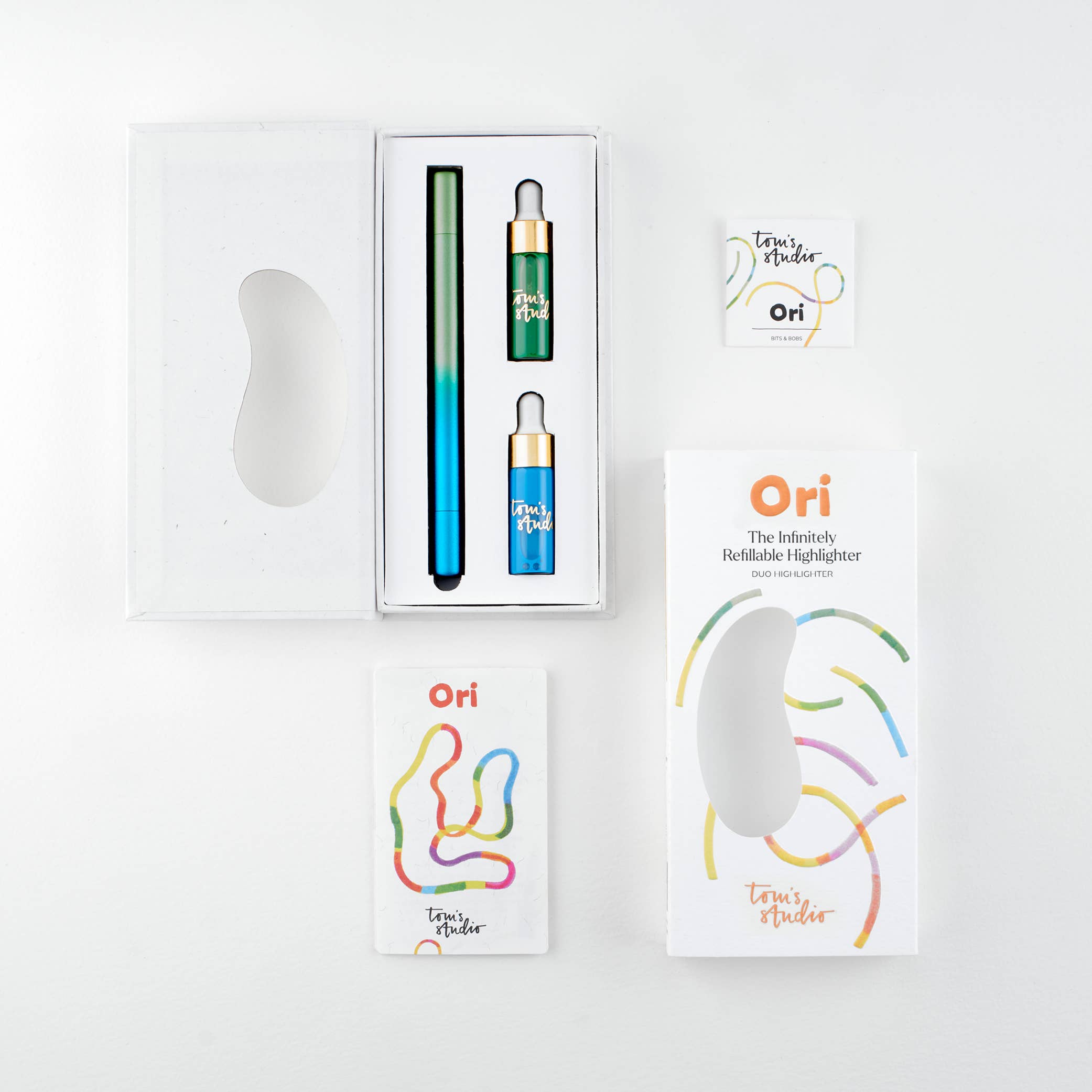 Ori – the infinitely refillable highlighter: Blue/Green