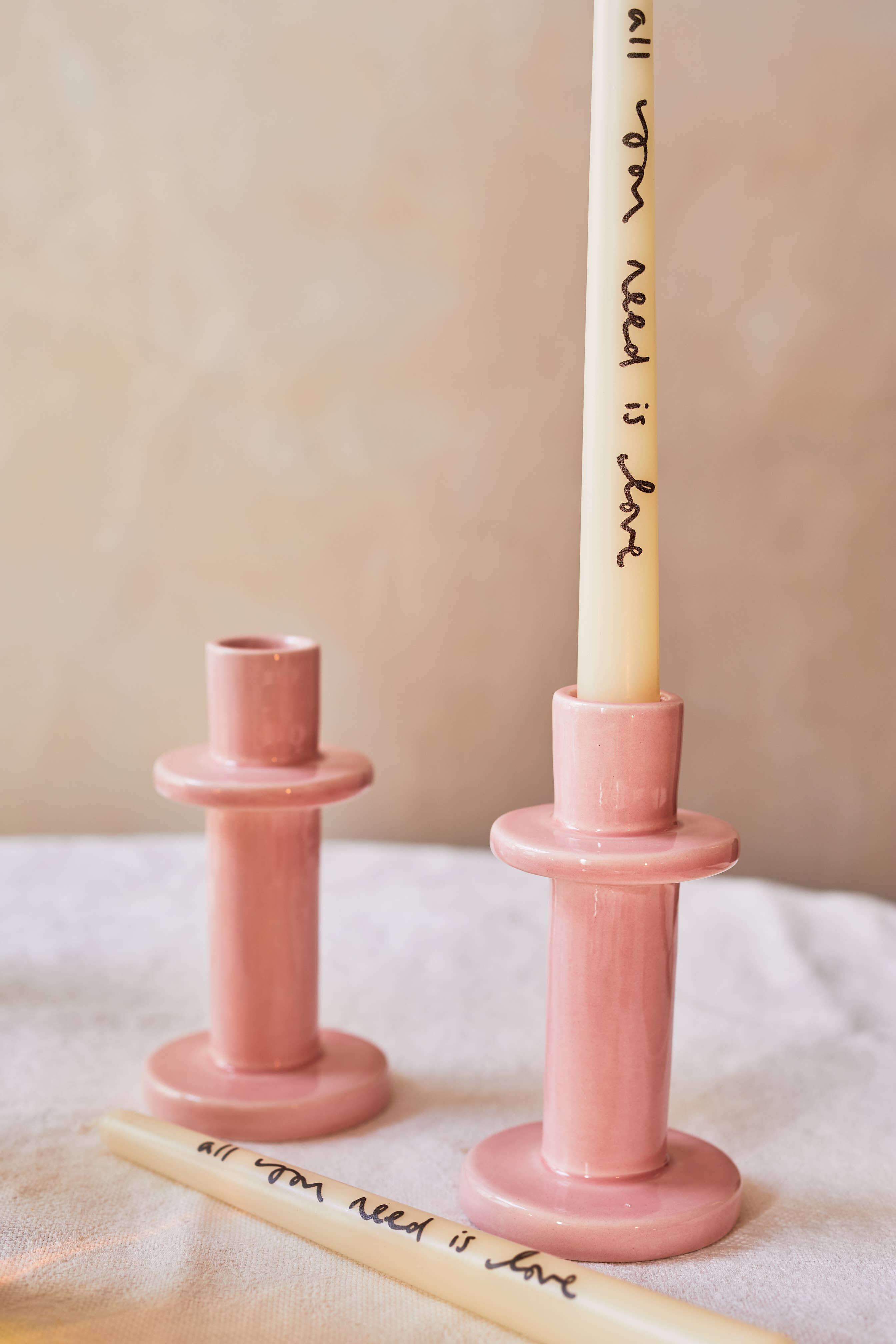 Standing Candle Holder Pink