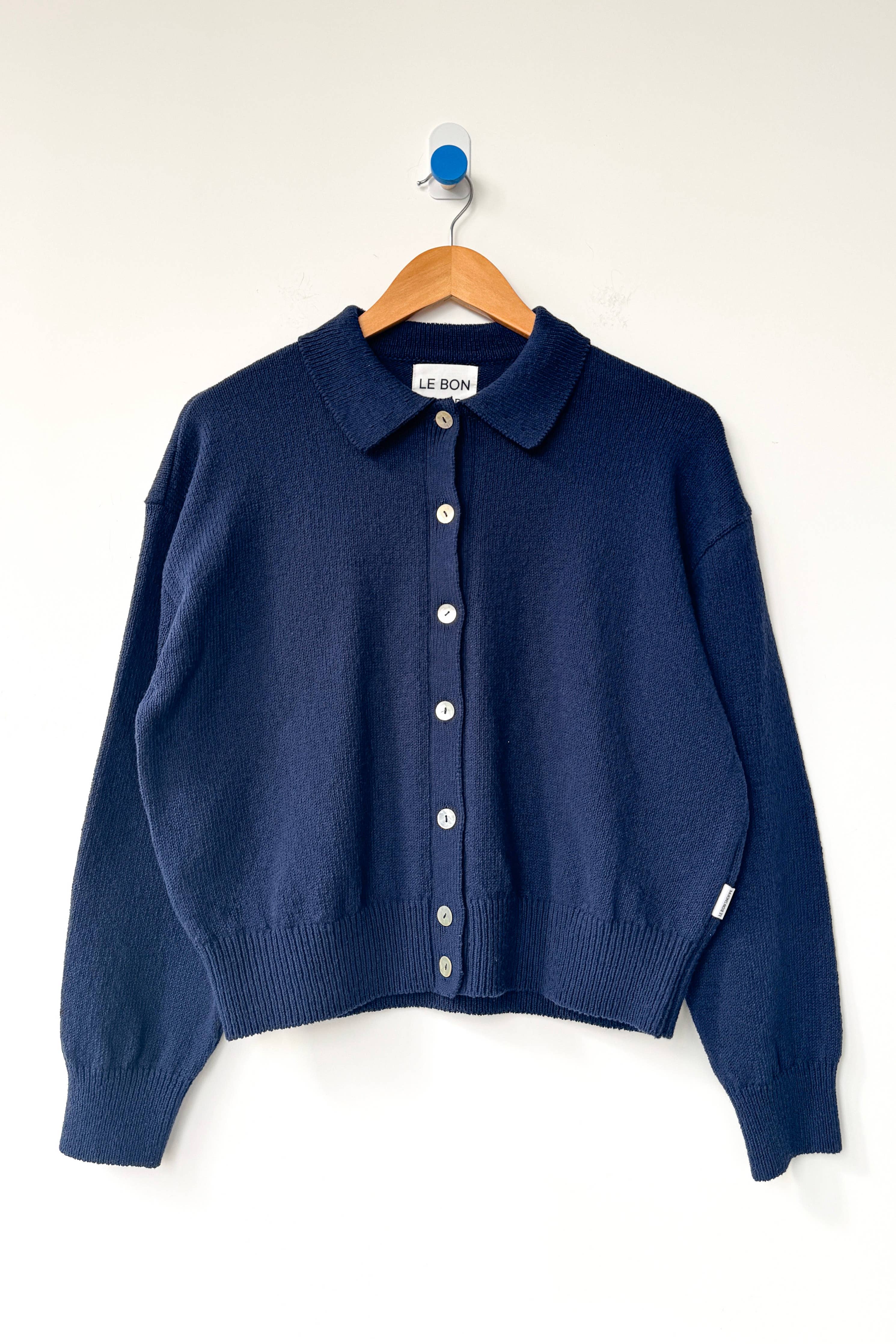 The Club Cardigan : Navy - Le Bon Shoppe