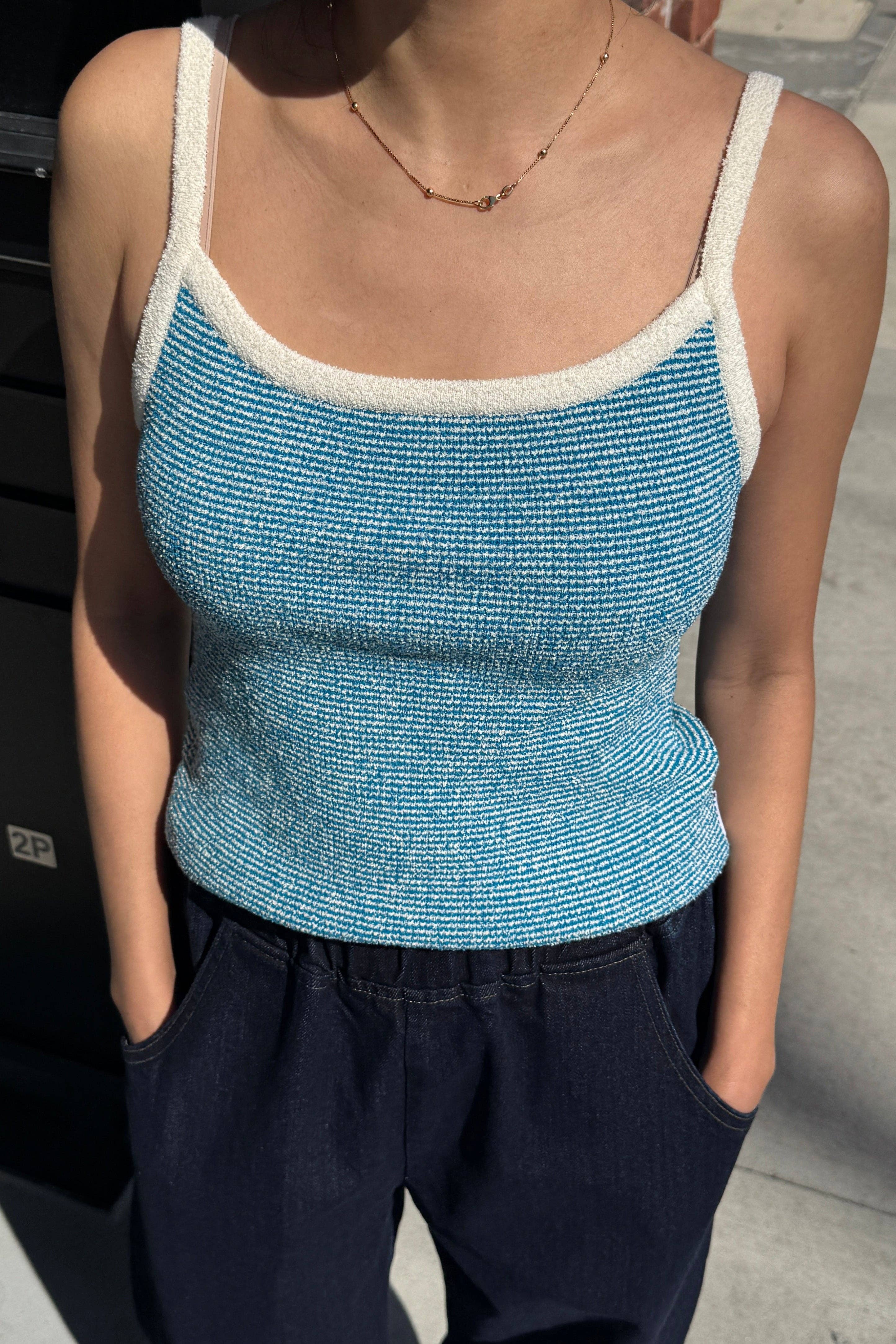 Lily Sweater Cami Blue Stripe - Le Bon Shoppe