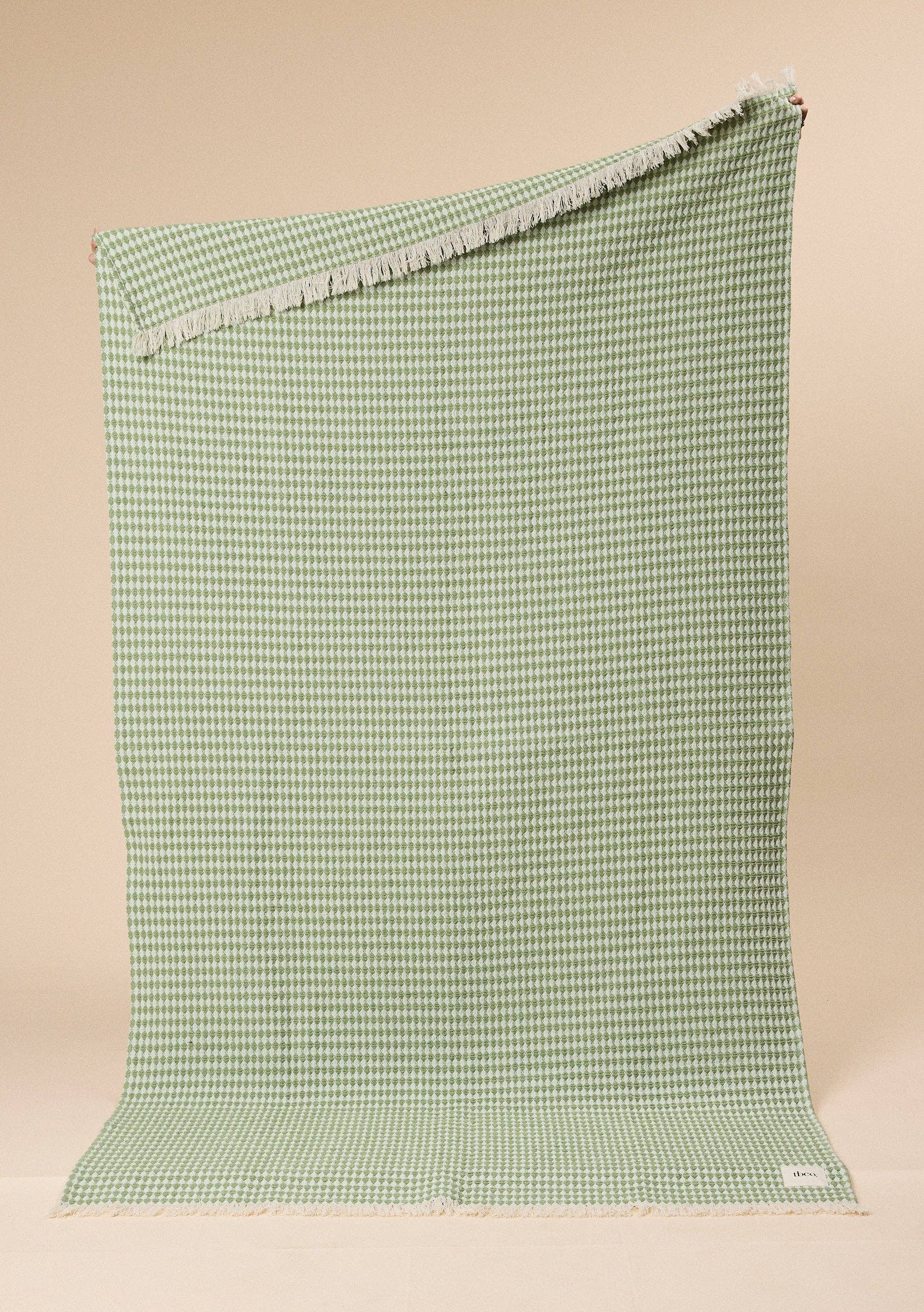 Cotton Throw in Green Argyle - TBCo