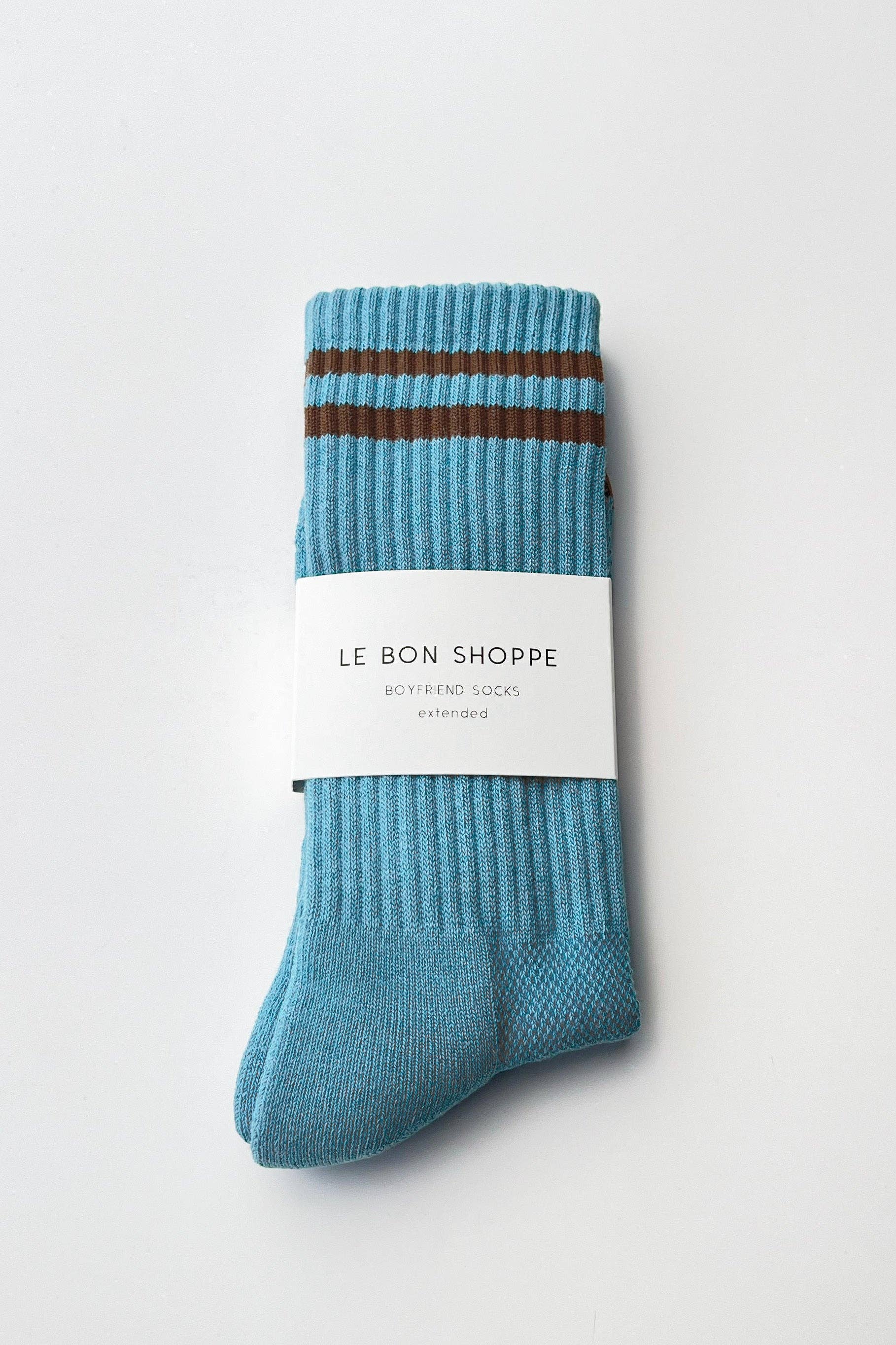 Extended Boyfriend Socks in Powder Blue — Le Bon Shoppe