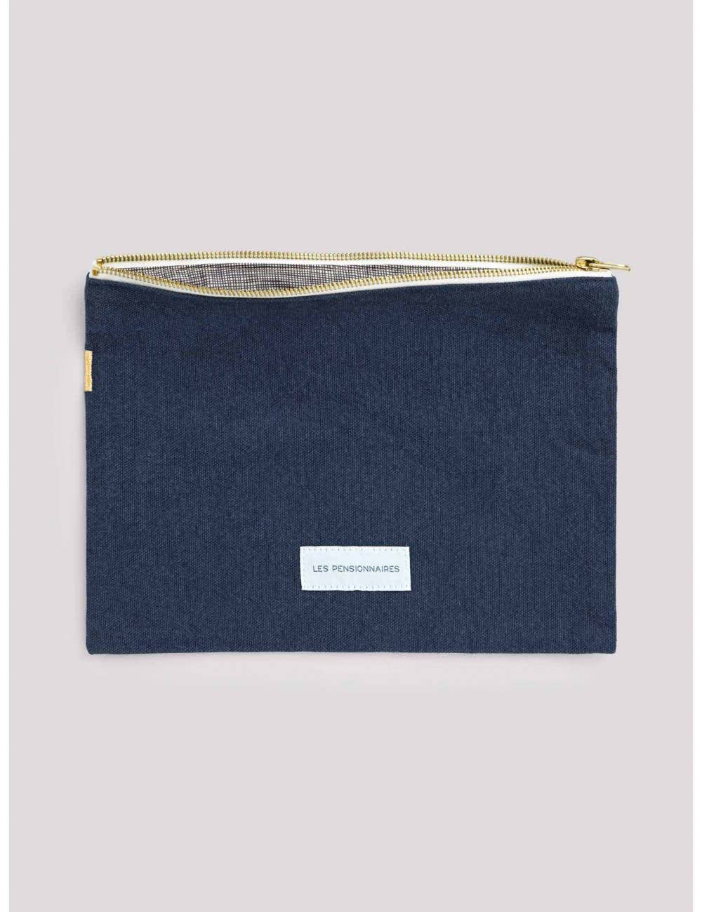 Large Pouch in Storm Blue Organic Cotton Canvas
