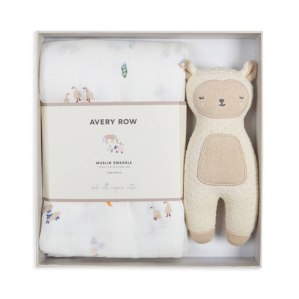 Avery Row Swaddle & Cuddle New Baby Gift Set – Little Farm