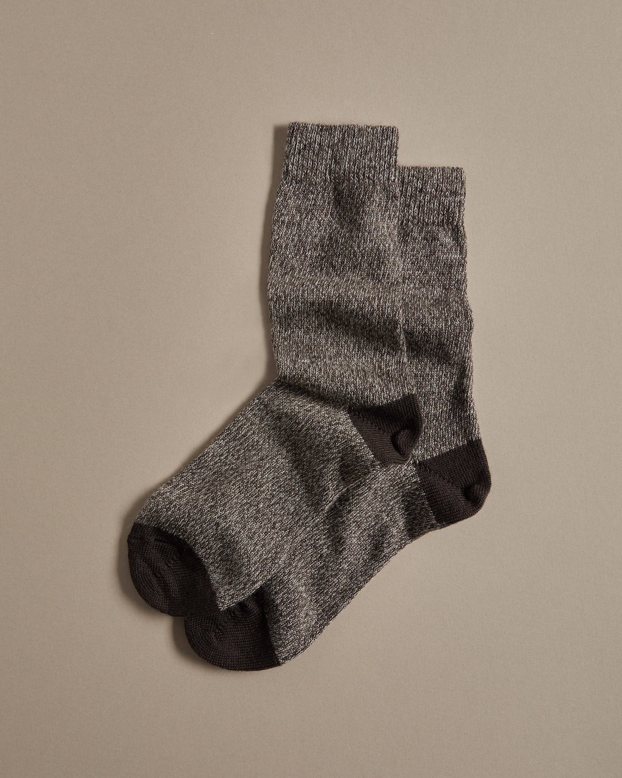 Fine Merino Wool Socks | Brown Marl: UK 8-11