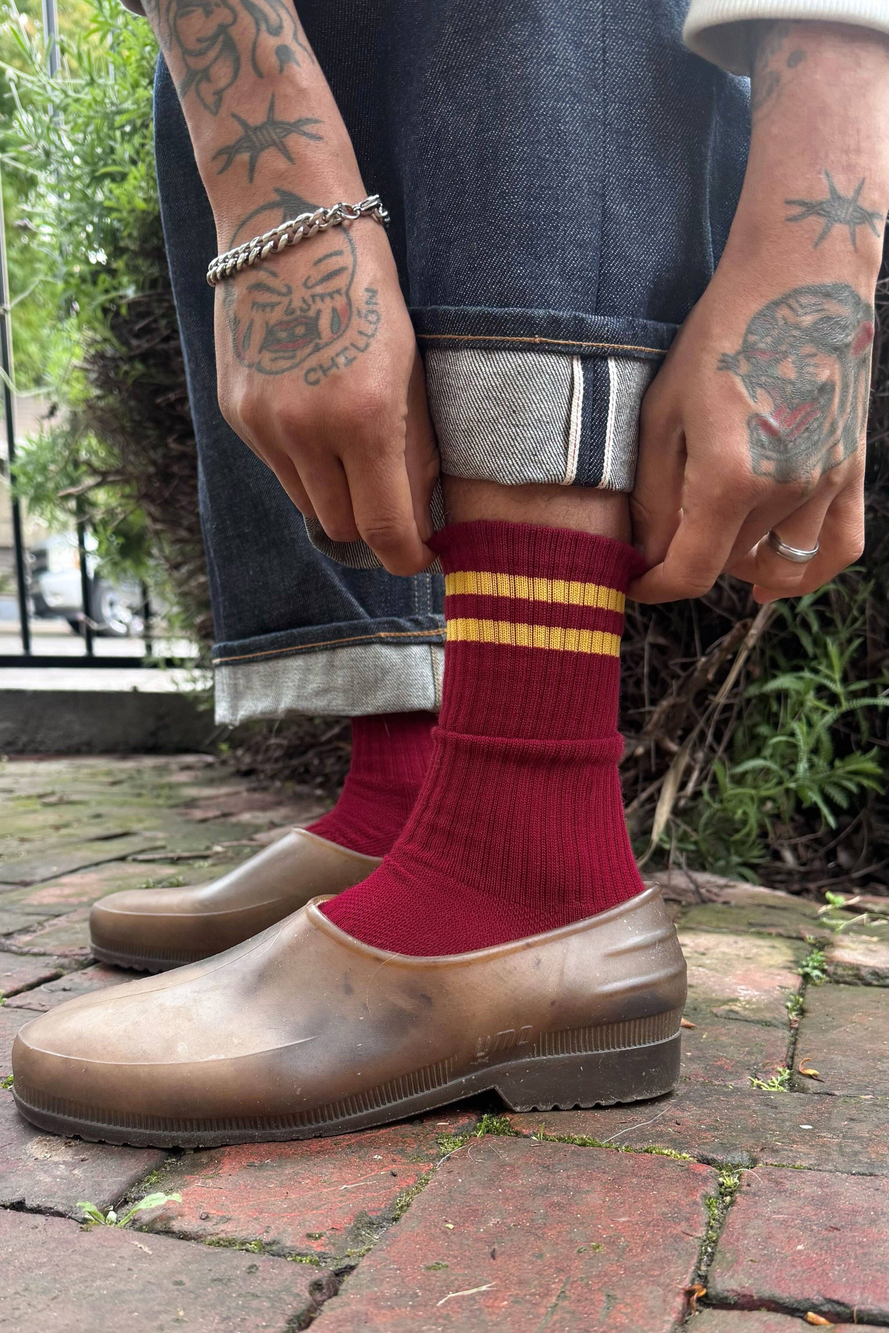 Extended Boyfriend Socks : Cardinal - Le Bon Shoppe