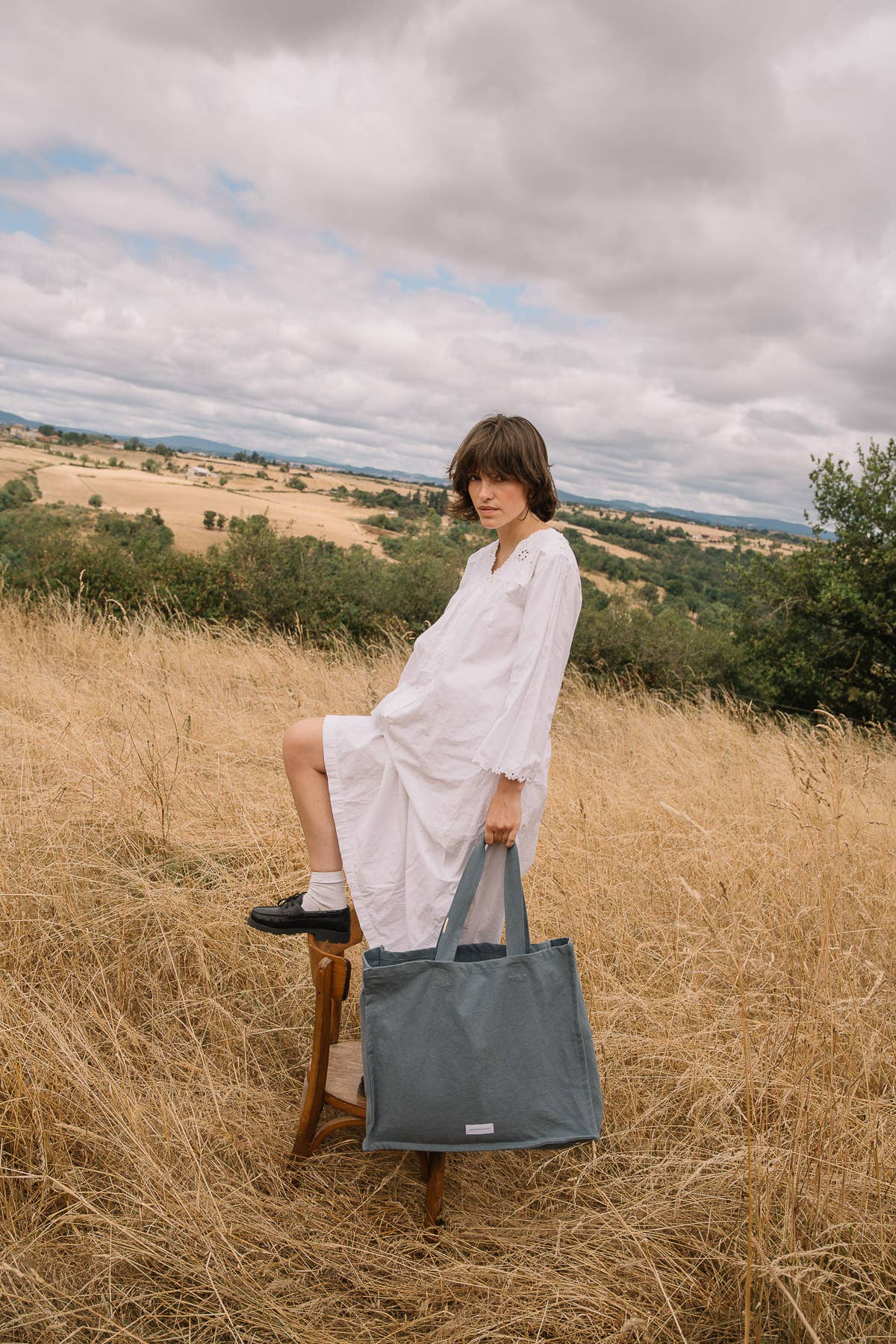 Organic Cotton Canvas Tote Bag in Horizon Blue