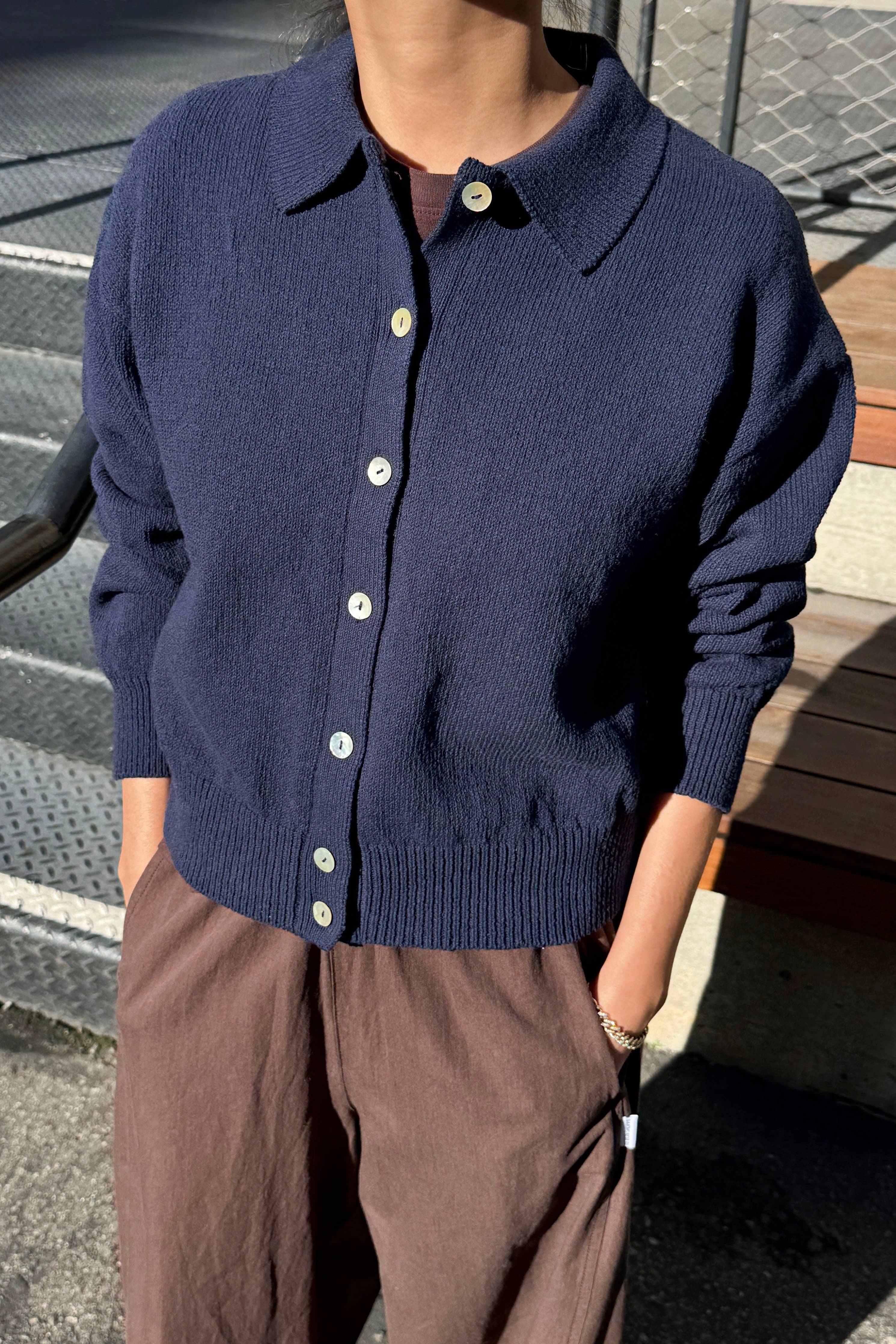 The Club Cardigan : Navy - Le Bon Shoppe