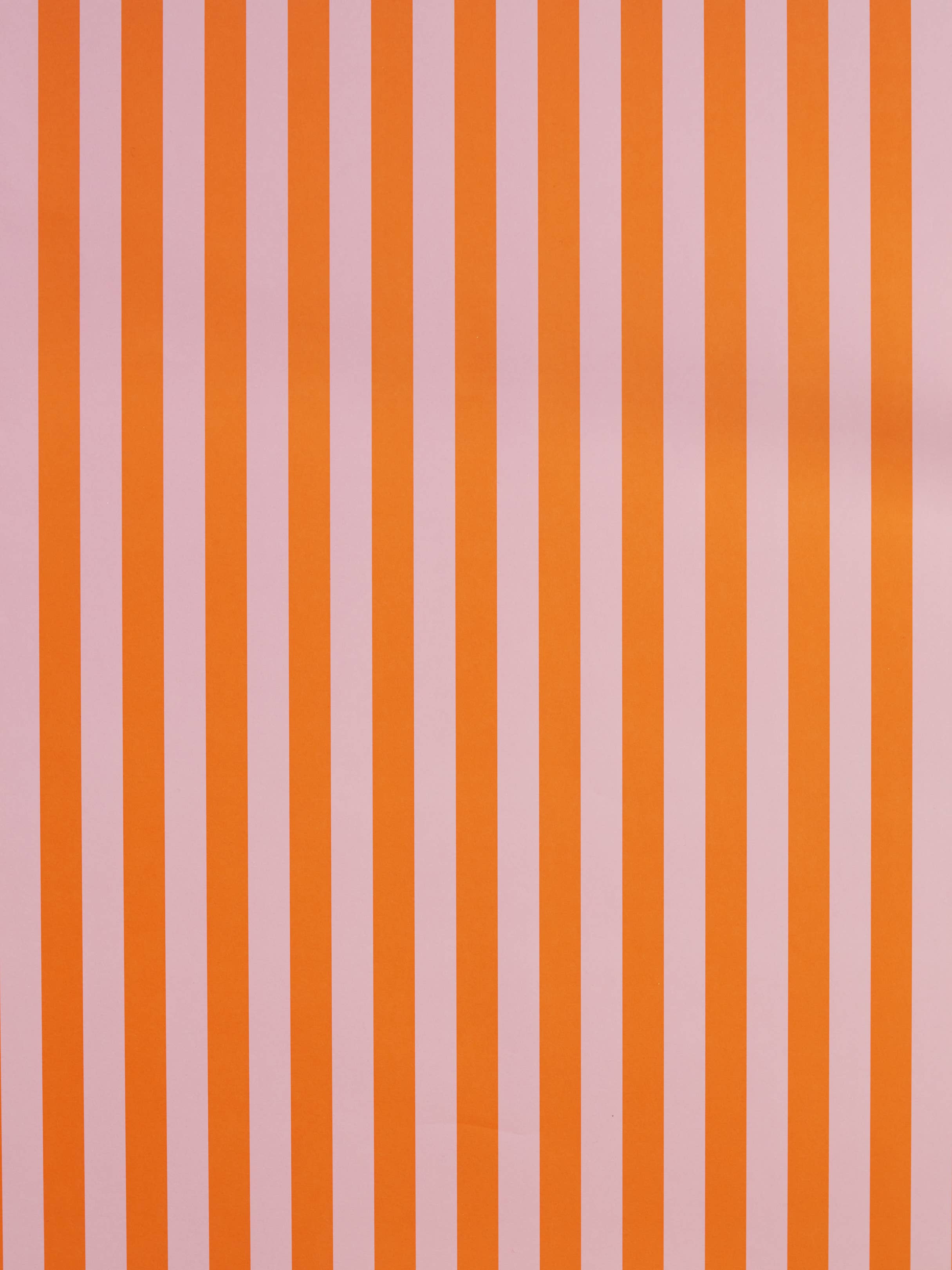 Classic Stripe Gift Wrap Orange & Pink