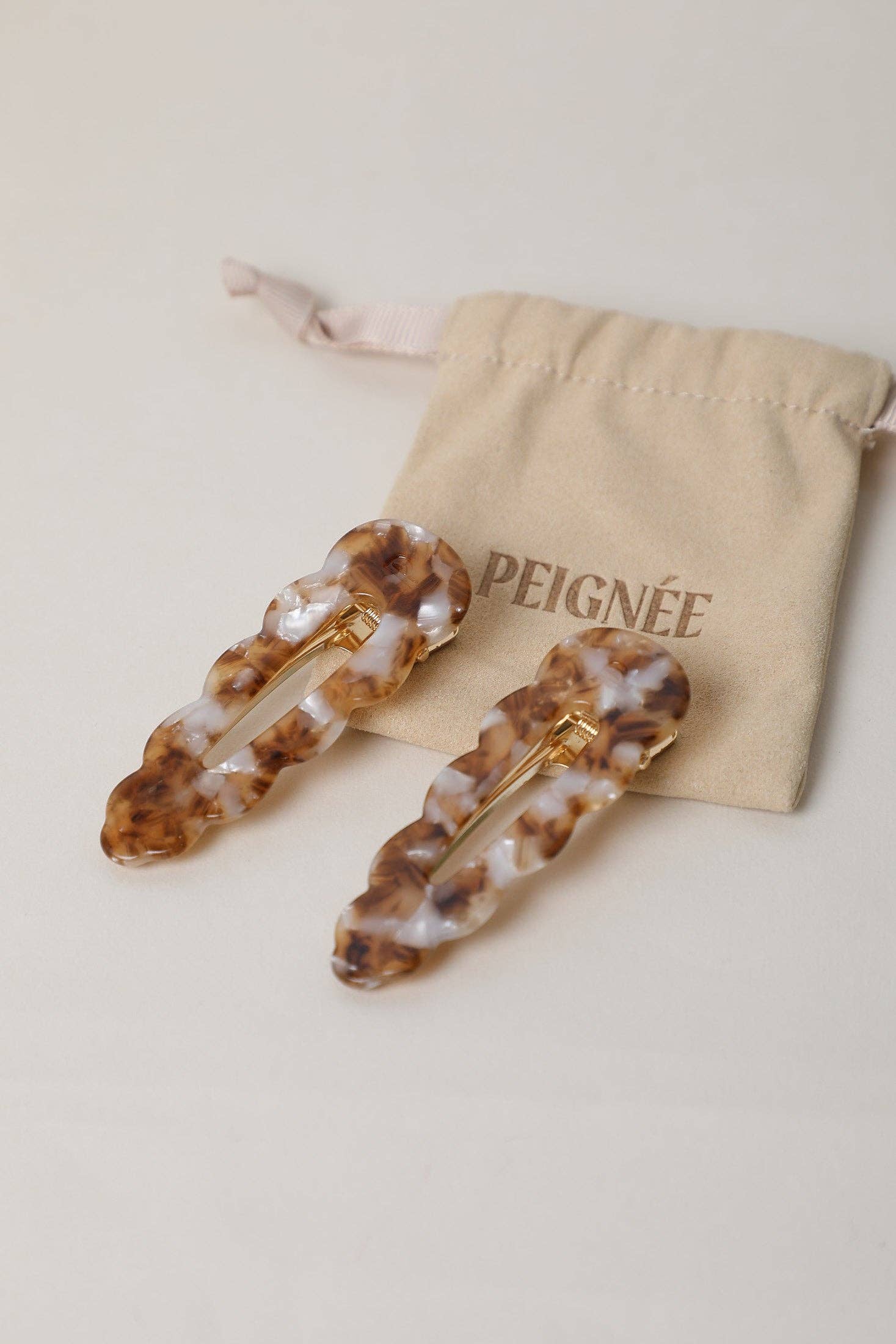 Signature Hair Clips - Affogato (Pair) - Peignee Paris