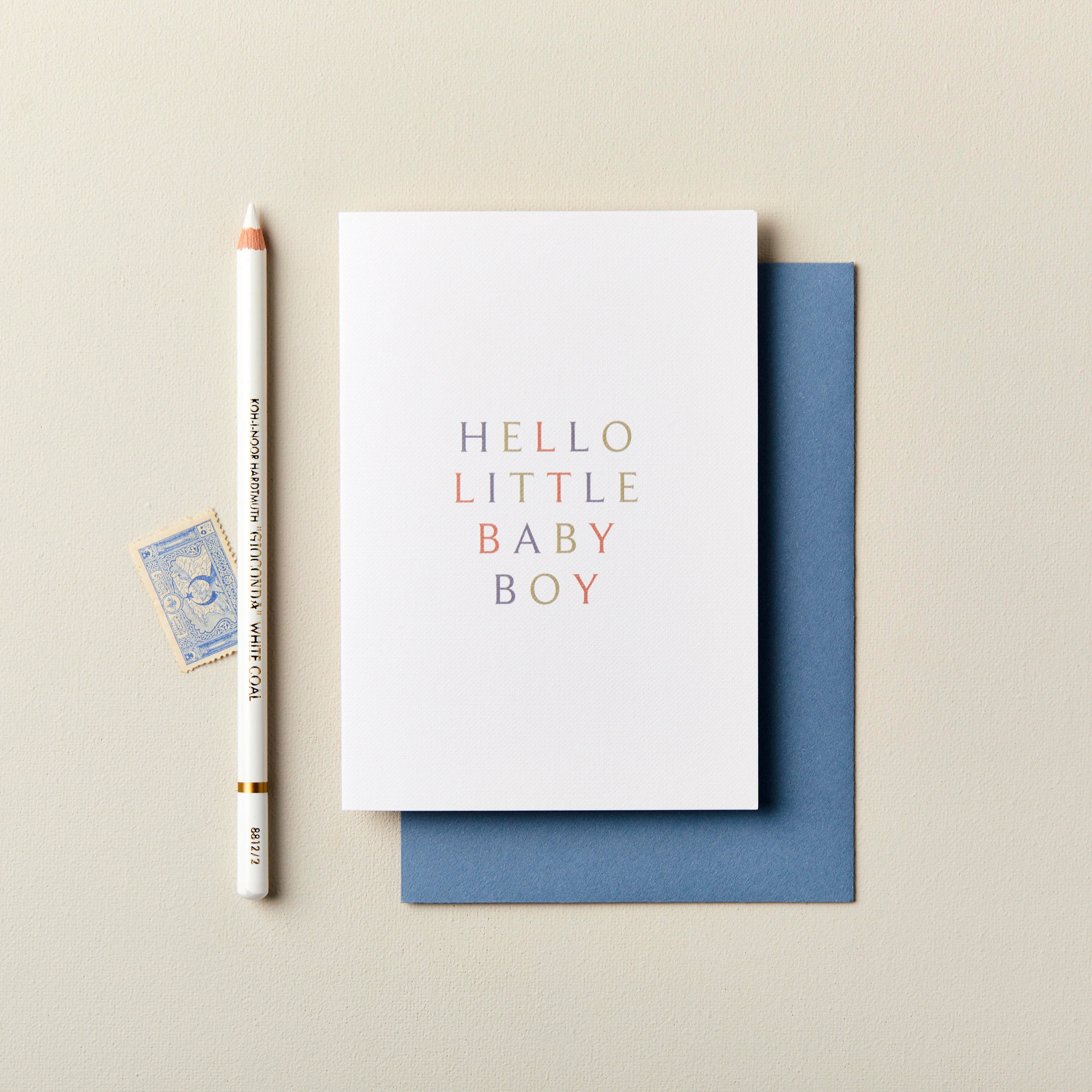 Hello Baby Boy New Baby Card | New Parent Card | Baby Cards