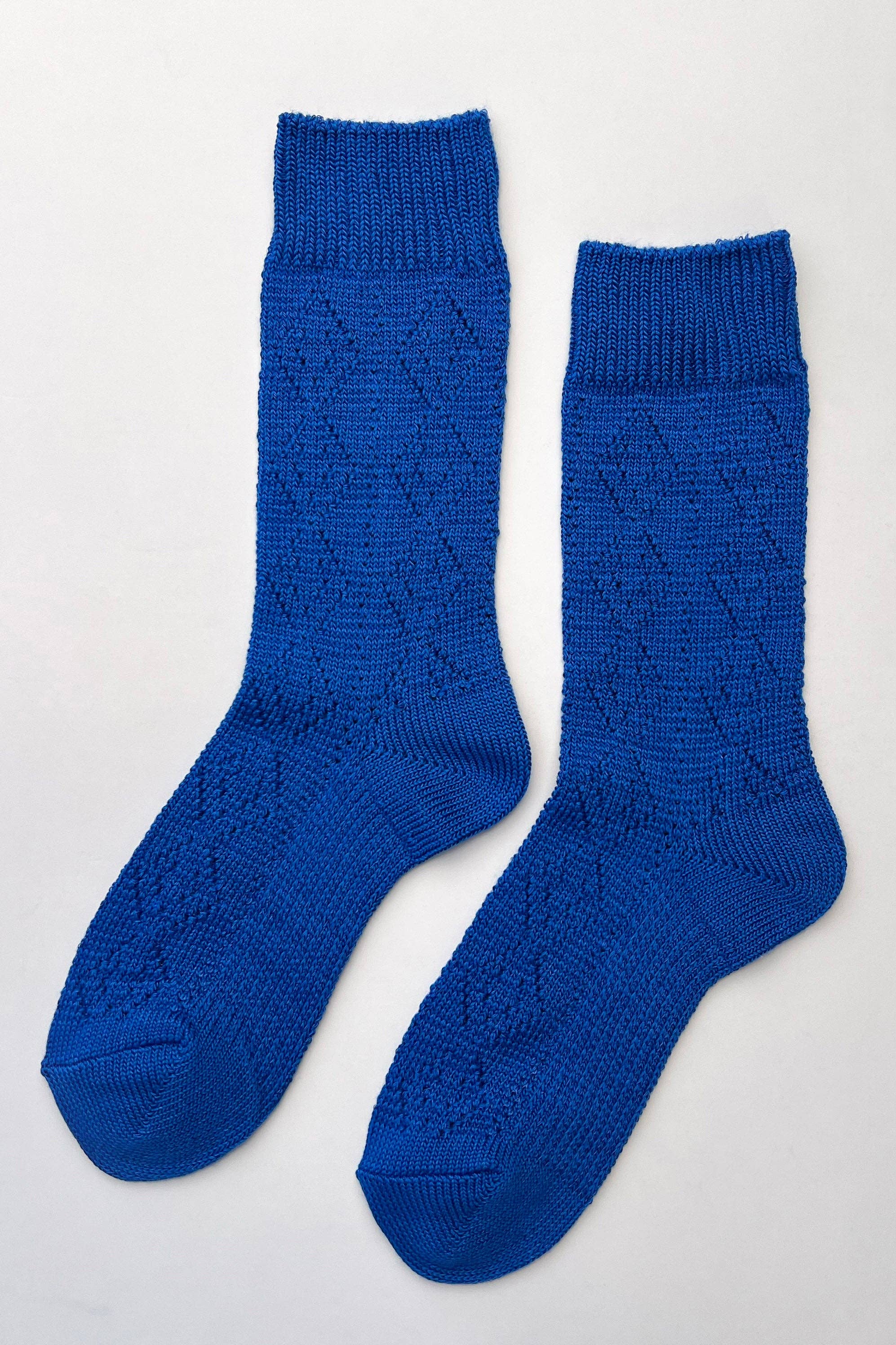 Modal Eyelet Socks (wholesale): Cobalt