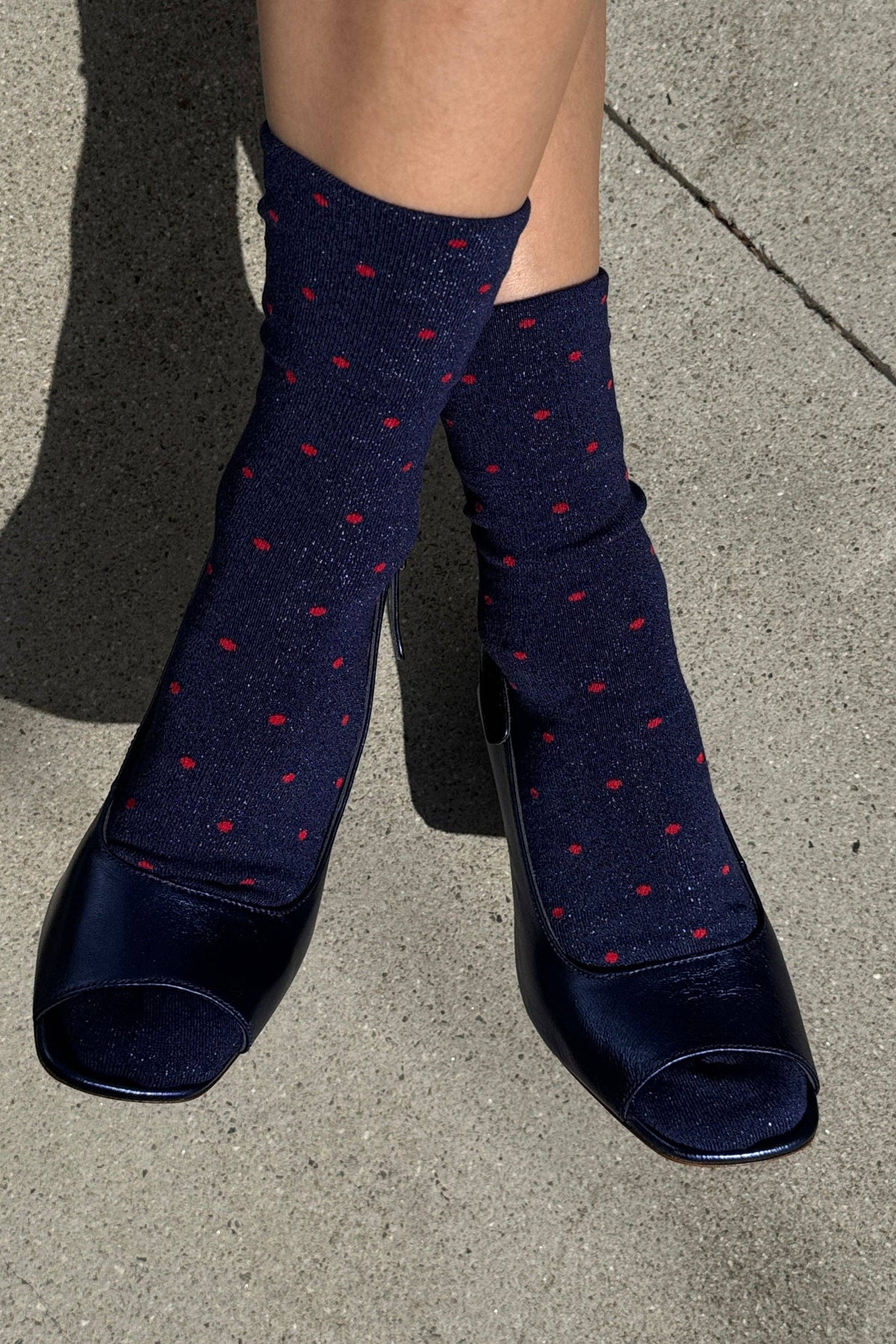 Le Bon Shoppe Lurex Patterned Sneaker Socks – Polka Dot