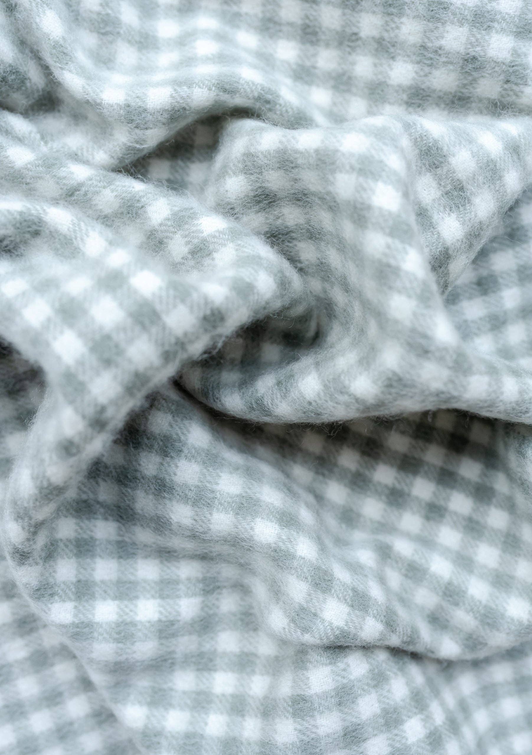 Lambswool Baby Blanket in Sage Nursery Gingham -  TBCo