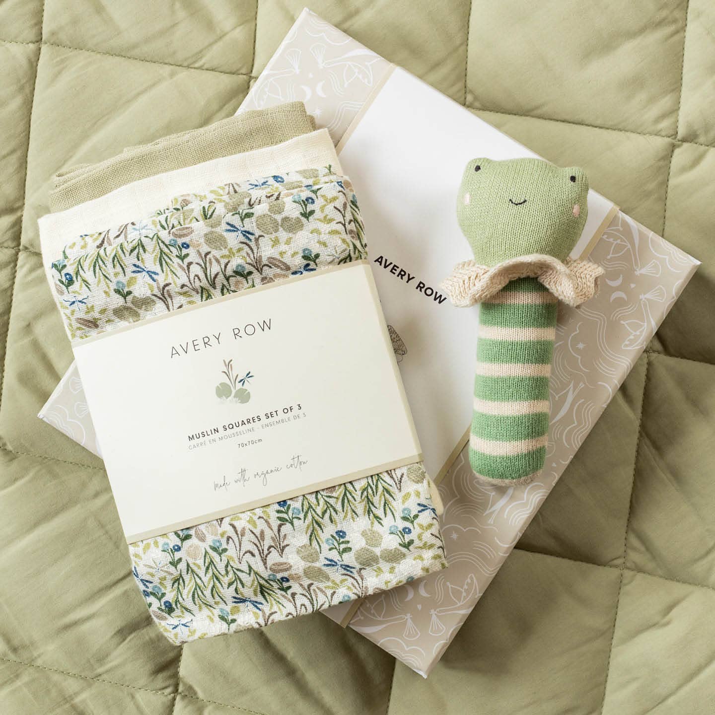 Avery Row Rattle & Care New Baby Gift Set – Riverbank