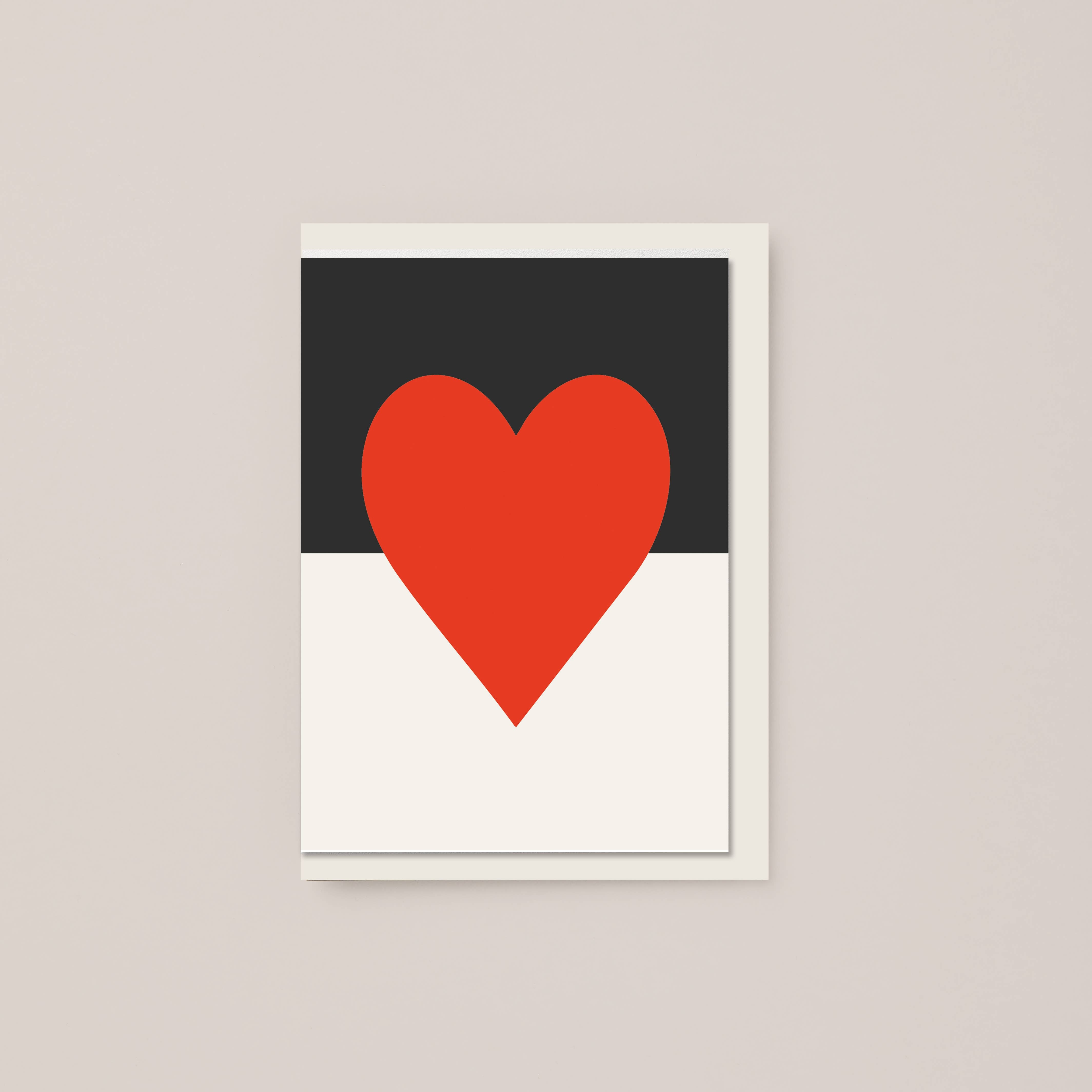 Red heart valentines day card: Charcoal Envelope